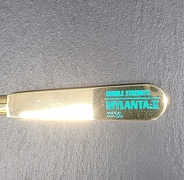 Mylanta-II Double Strength Antacid Anti-Gas Metal Letter Opener Vtg Advertising
