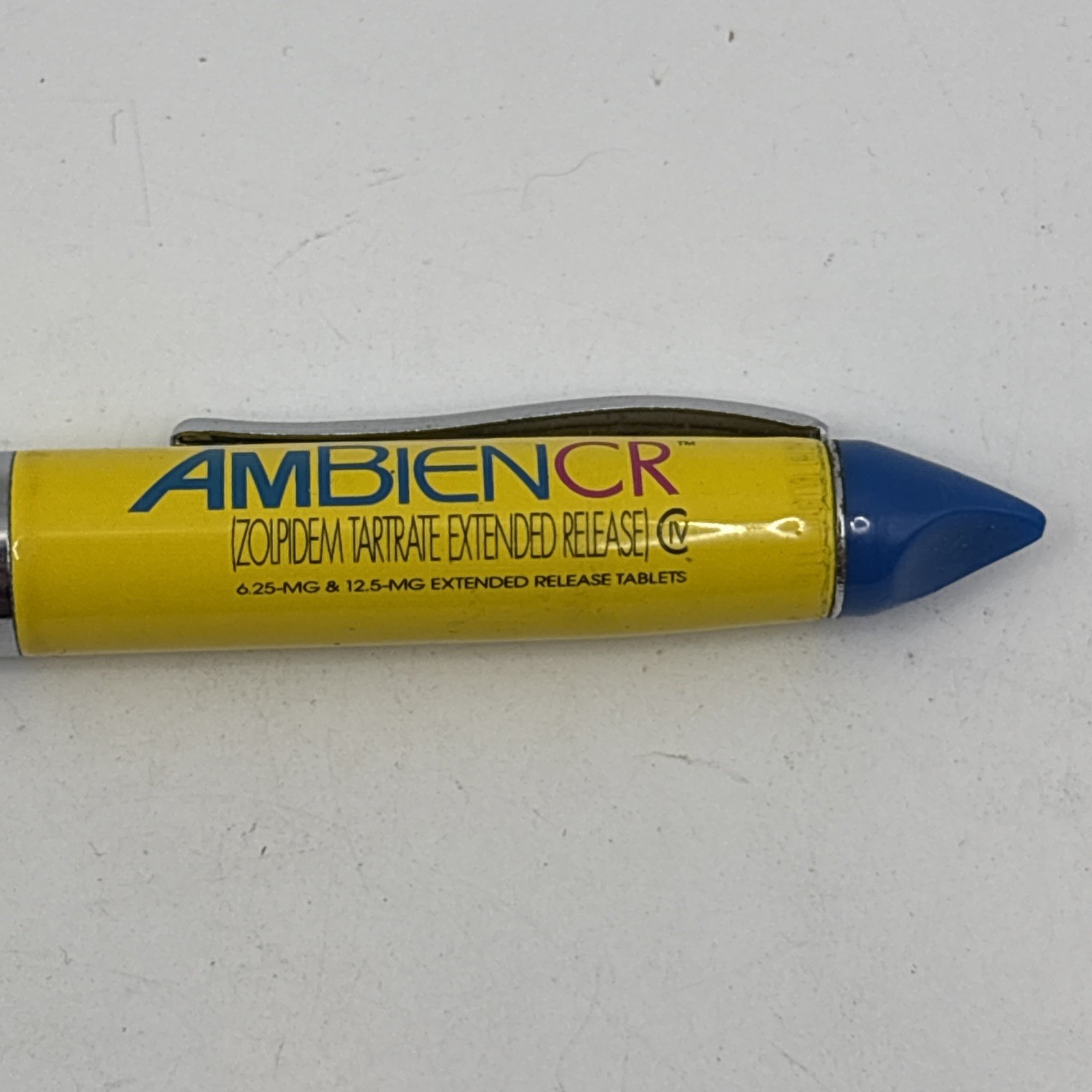 RARE Ambien CR Ink Pen Drug Rep Pharmaceutical Collectible Yellow Pink Blue