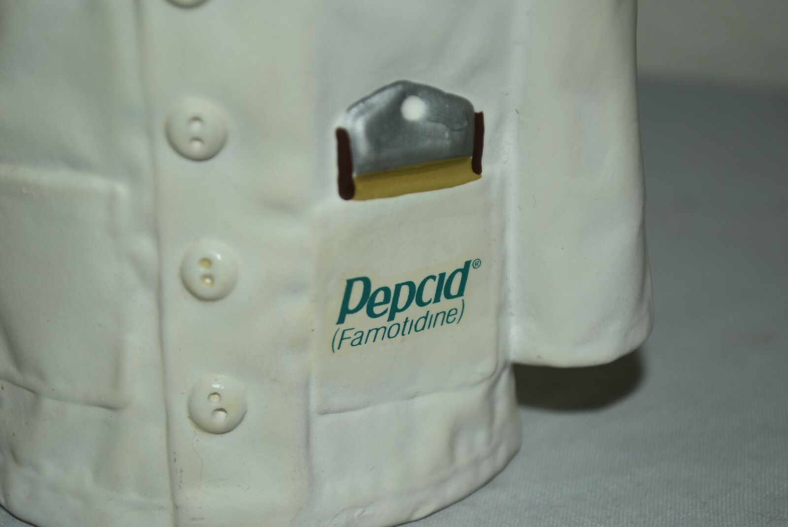 PEPCID Pharmaceutical drug rep 5 1/2″ tall Pencil holder Dr Jacket Rare EUC