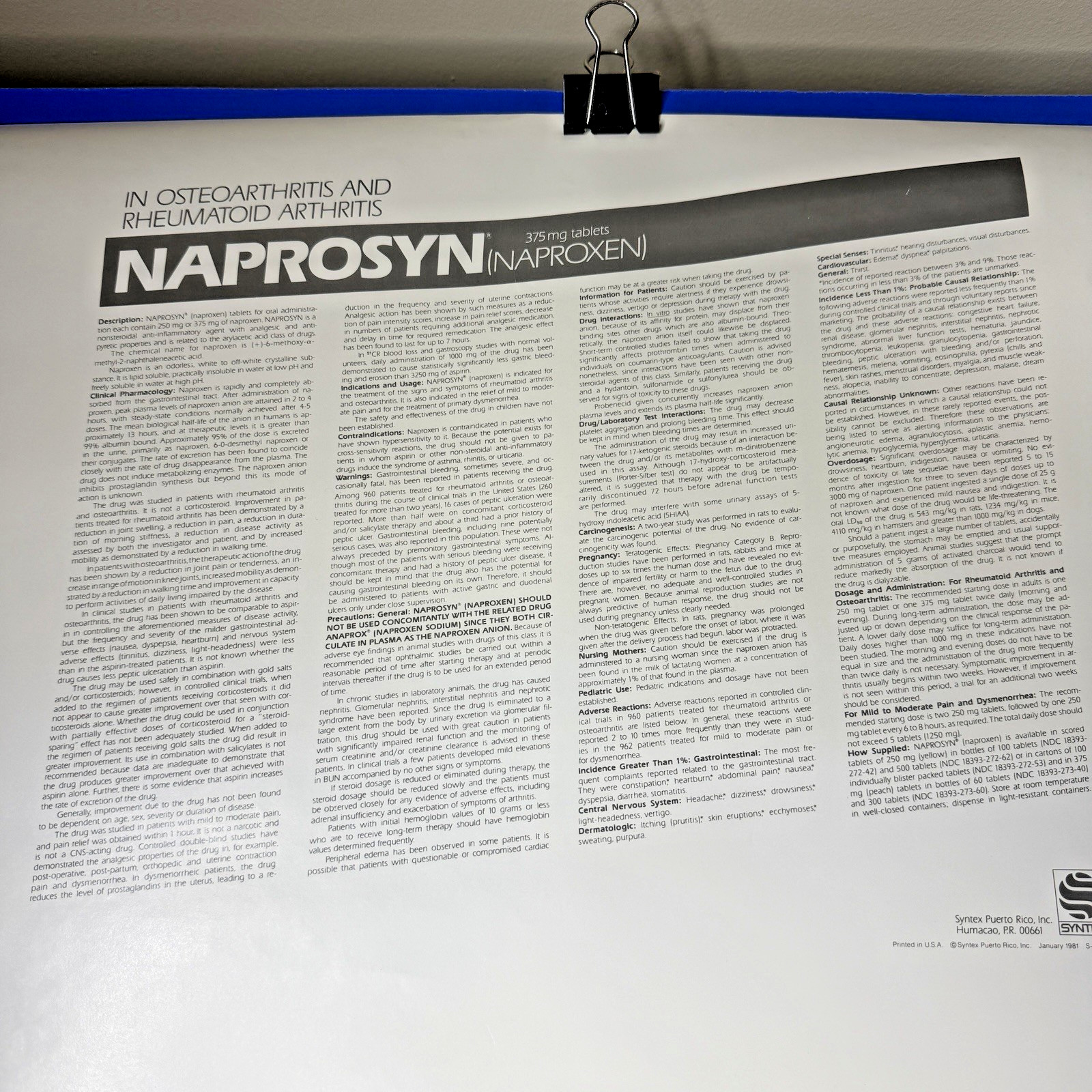 Naproxen Poster Air Force Thunderbirds Drug Rep Ad Promo Pharma Marketing 1981