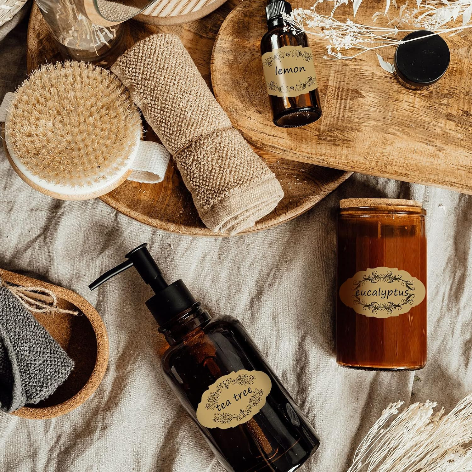 10 Sheet Apothecary Oval Oil Bottle Weatherproof Labels Vintage Kraft Look Apoth