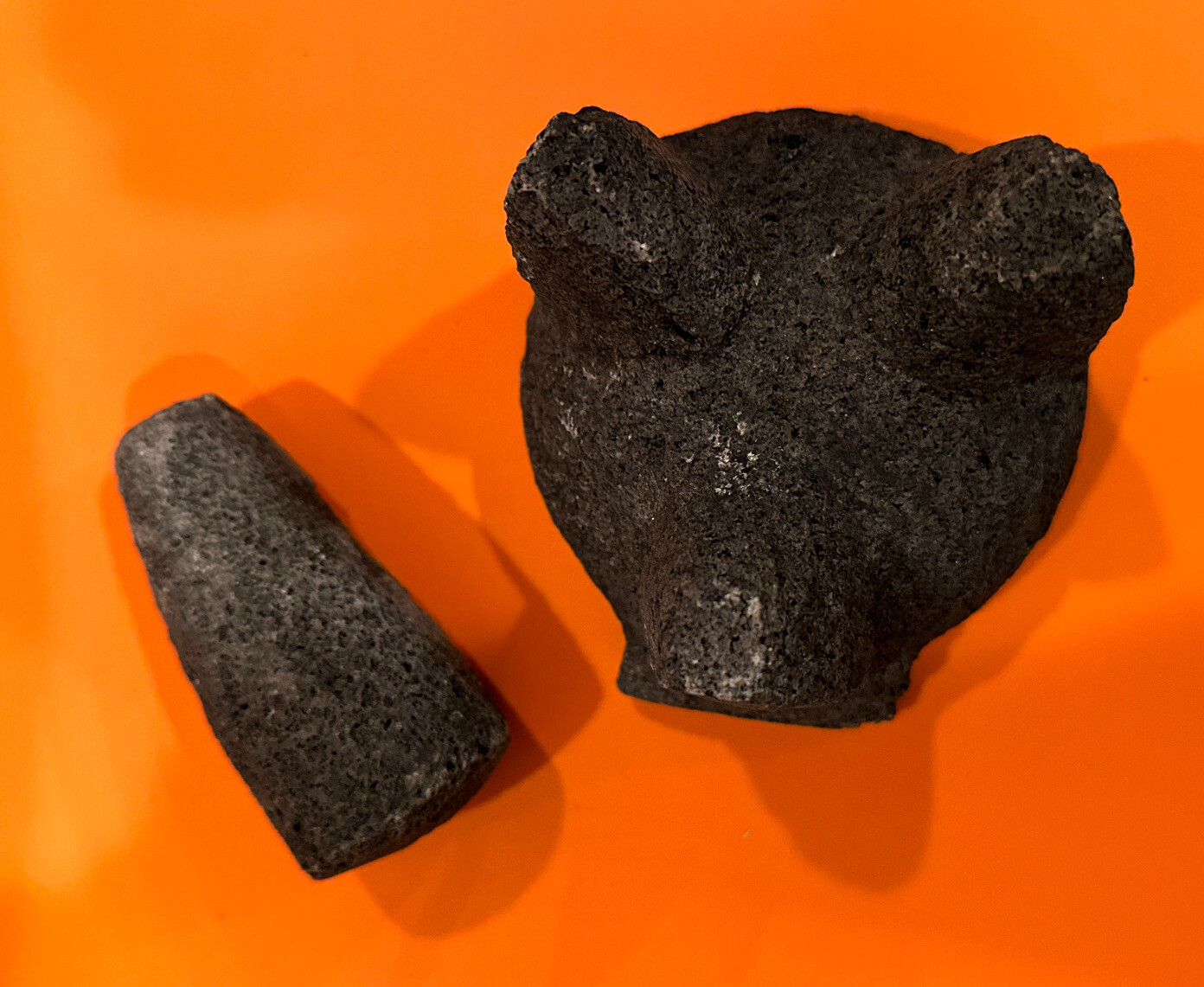 4″ Mortar and Pestle Volcanic Dark Gray Molcajete Herbs & Spices
