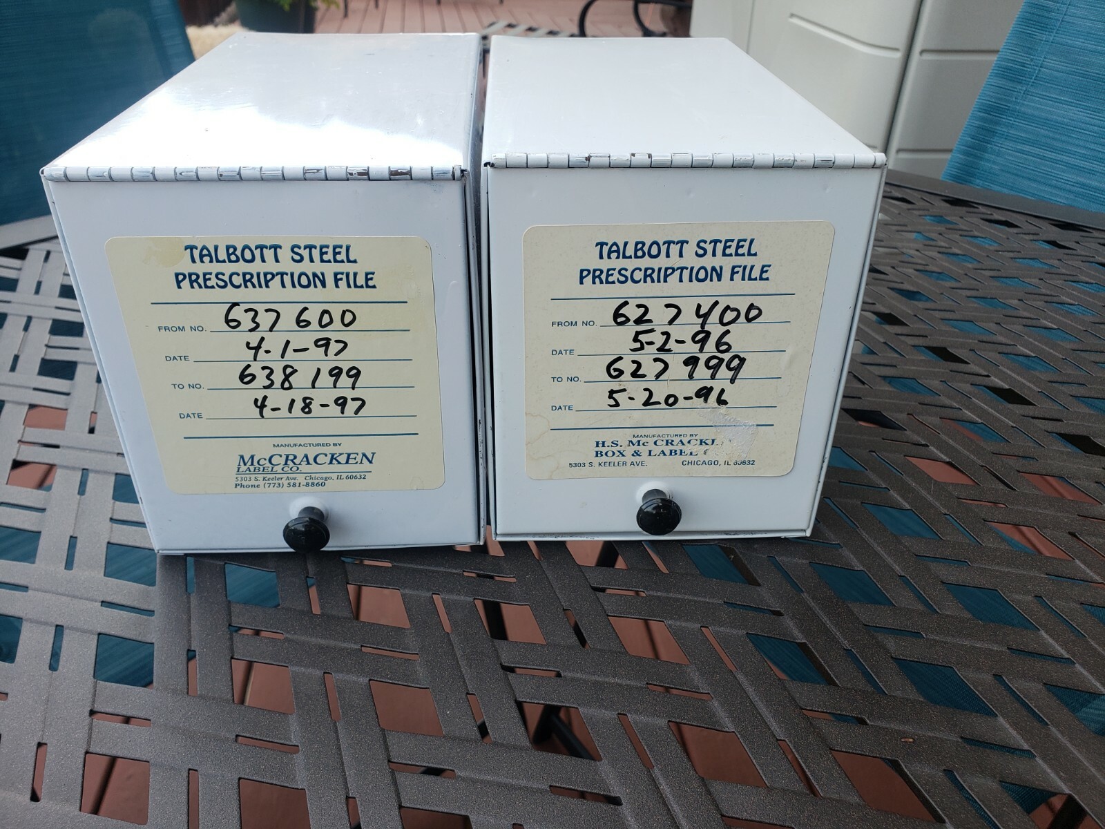 Vintage Metal File Pharmacy Prescription Box Industrial Ephemera Rx