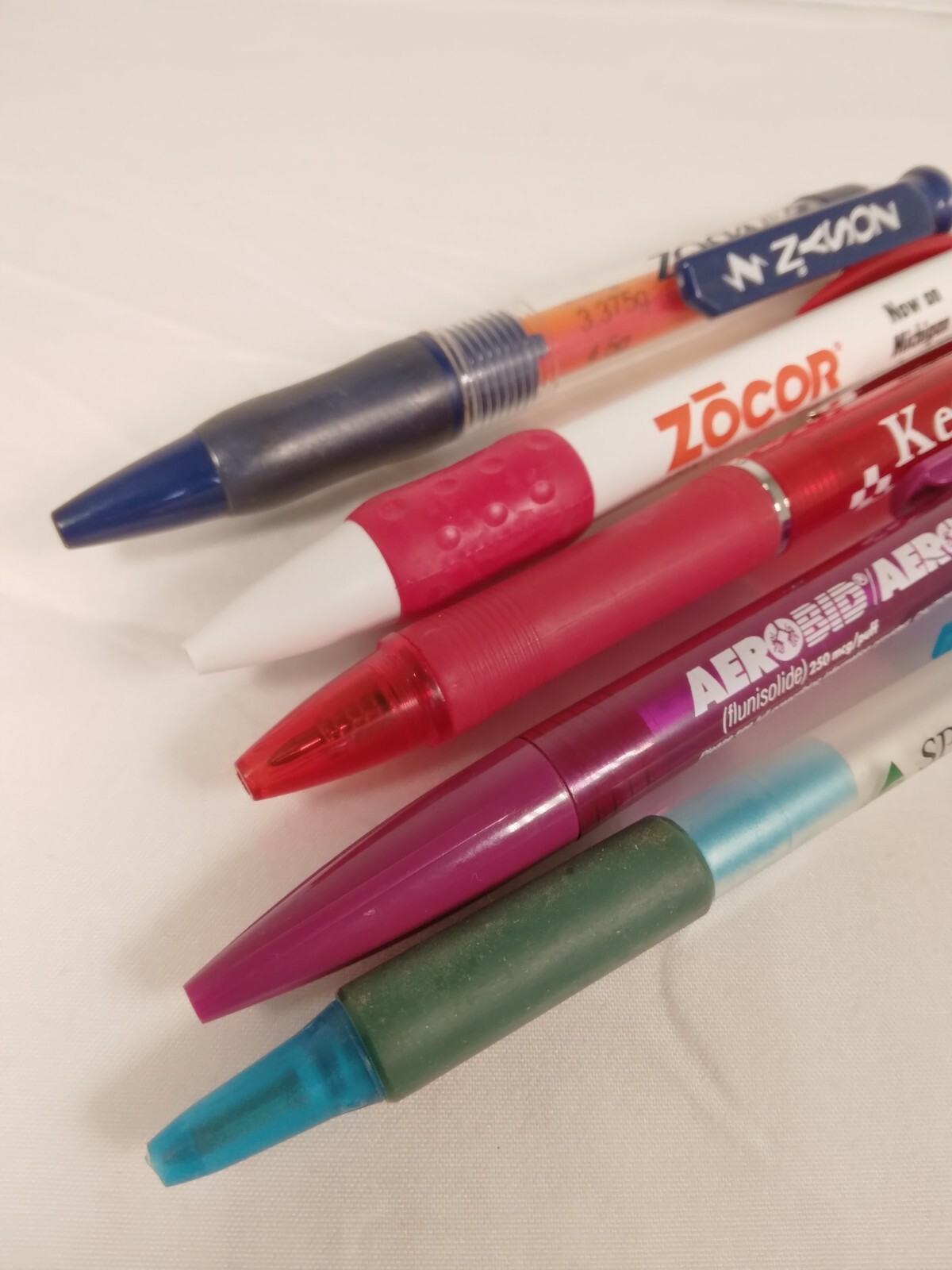 Pharmaceutical Drug Rep Pen Lot Of 5 Zosyn Ketek Aerobid Spiriva Zocor