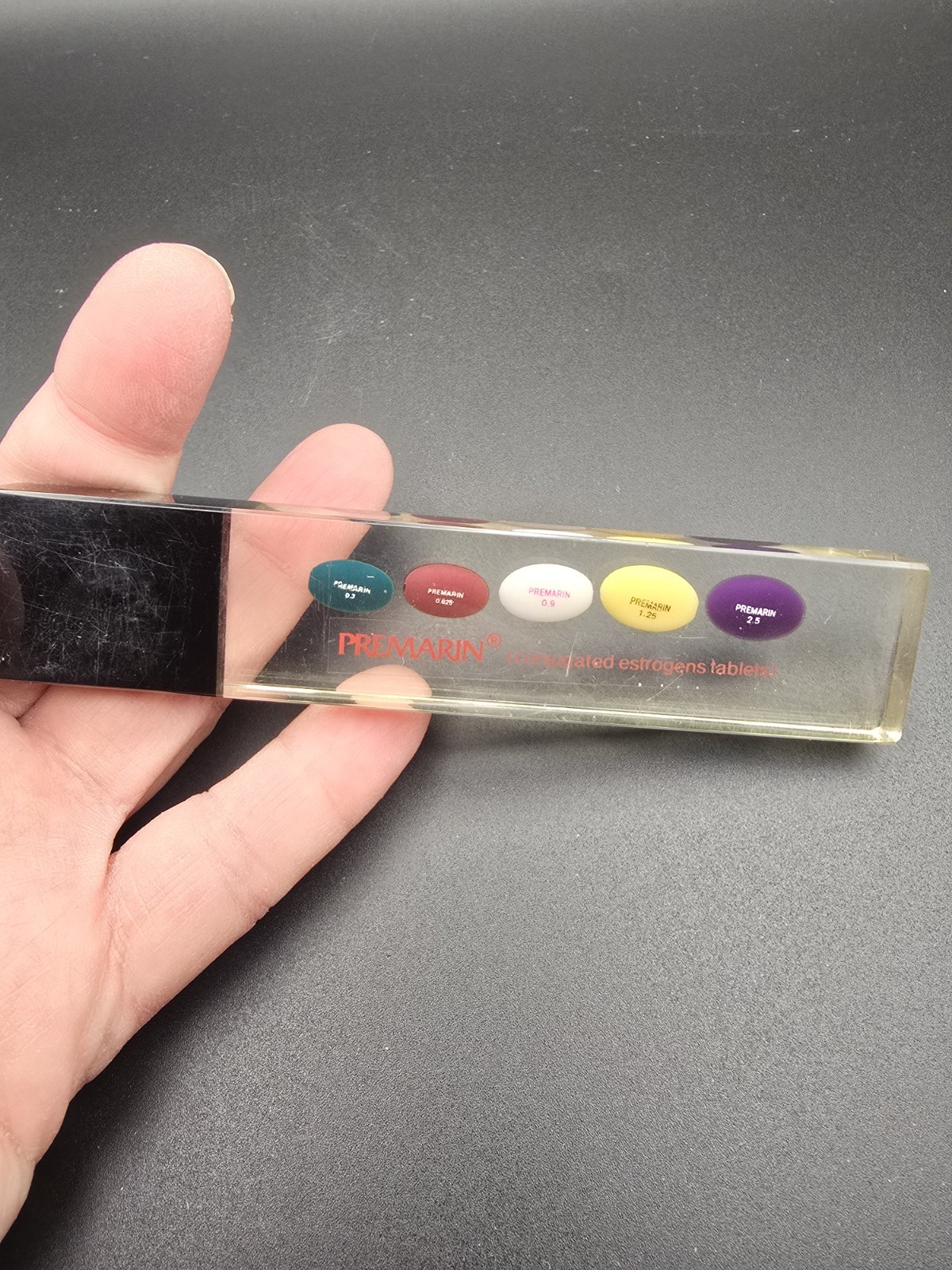 Vintage PREMARIN Drug Advertising Promo Letter Opener 9.5″ – Acrylic/Metal