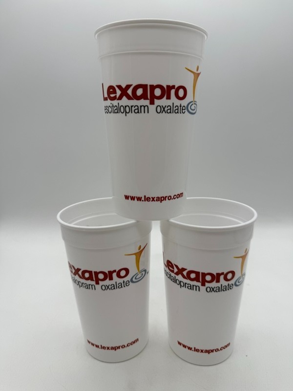 Lexapro Pharmaceutical RX Rep Promotional Plastic Drinking Cups Set of 3
