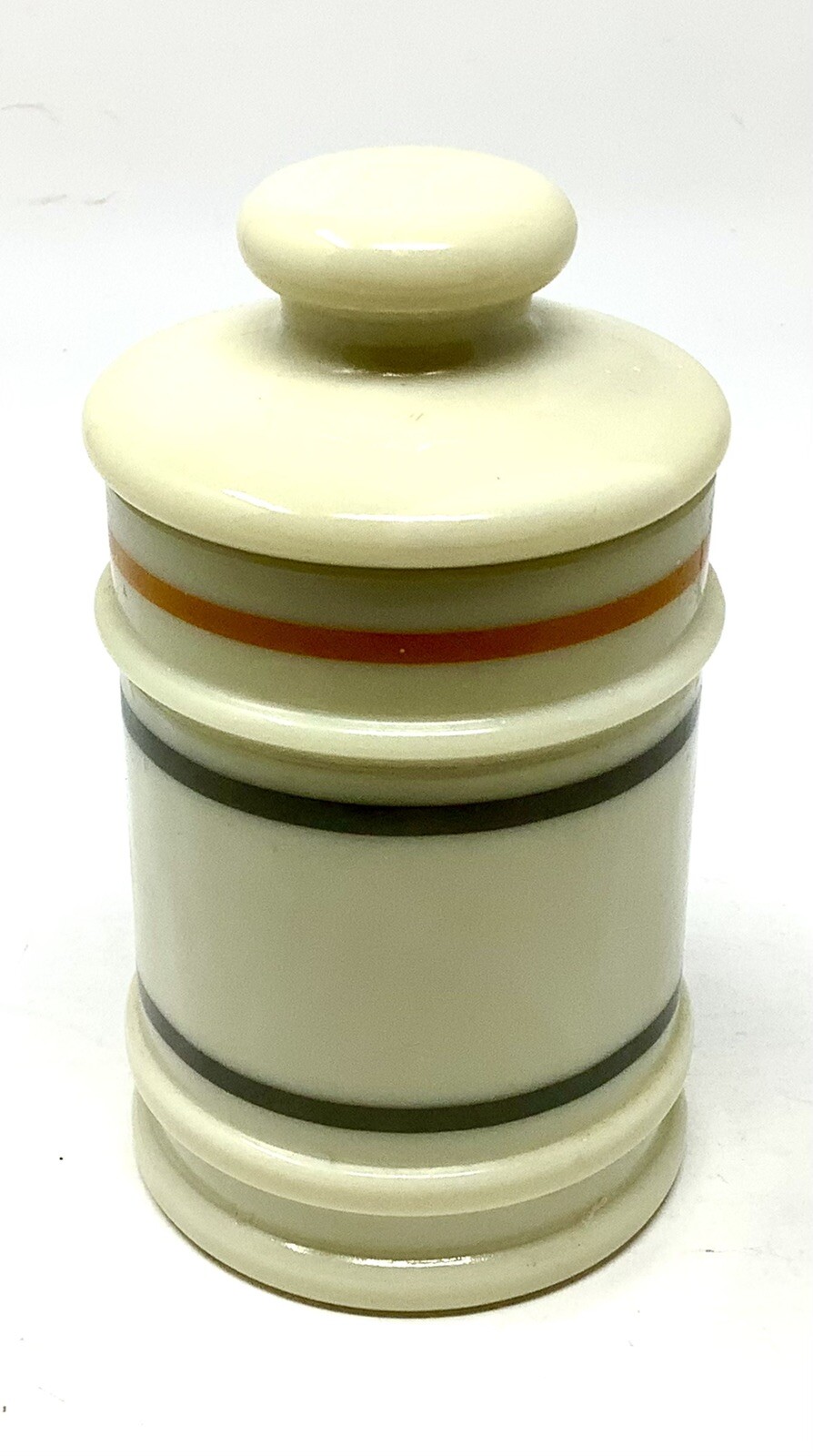 Vintage Apothecary Canister Jar Darvon Compound-65 with Lid Milk Glass 5 inches