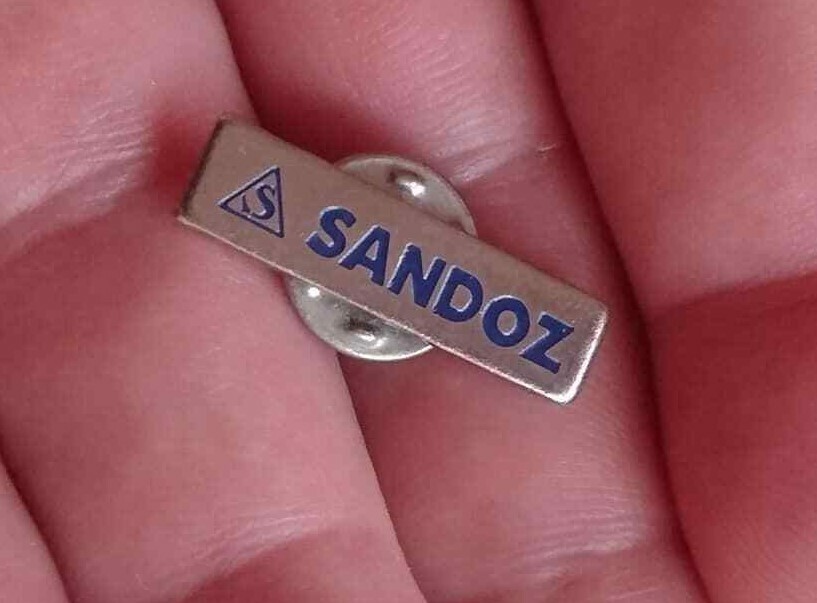 🔴SANDOZ Pharmaceuticals pin LSD Albert Hofmann Logo pin badge🔴