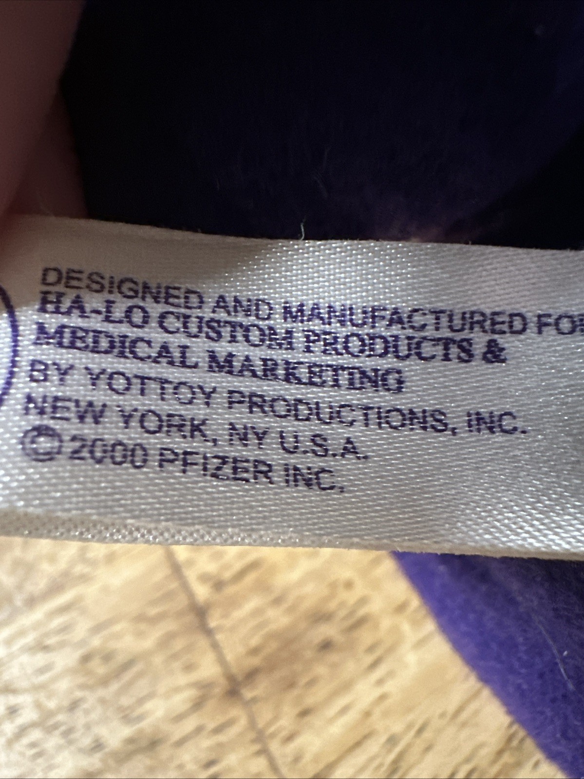 Vintage 2000 Zyrtec Purple Gorilla Plush Pharma Promo Toy Beanbag W/ Tush Tag