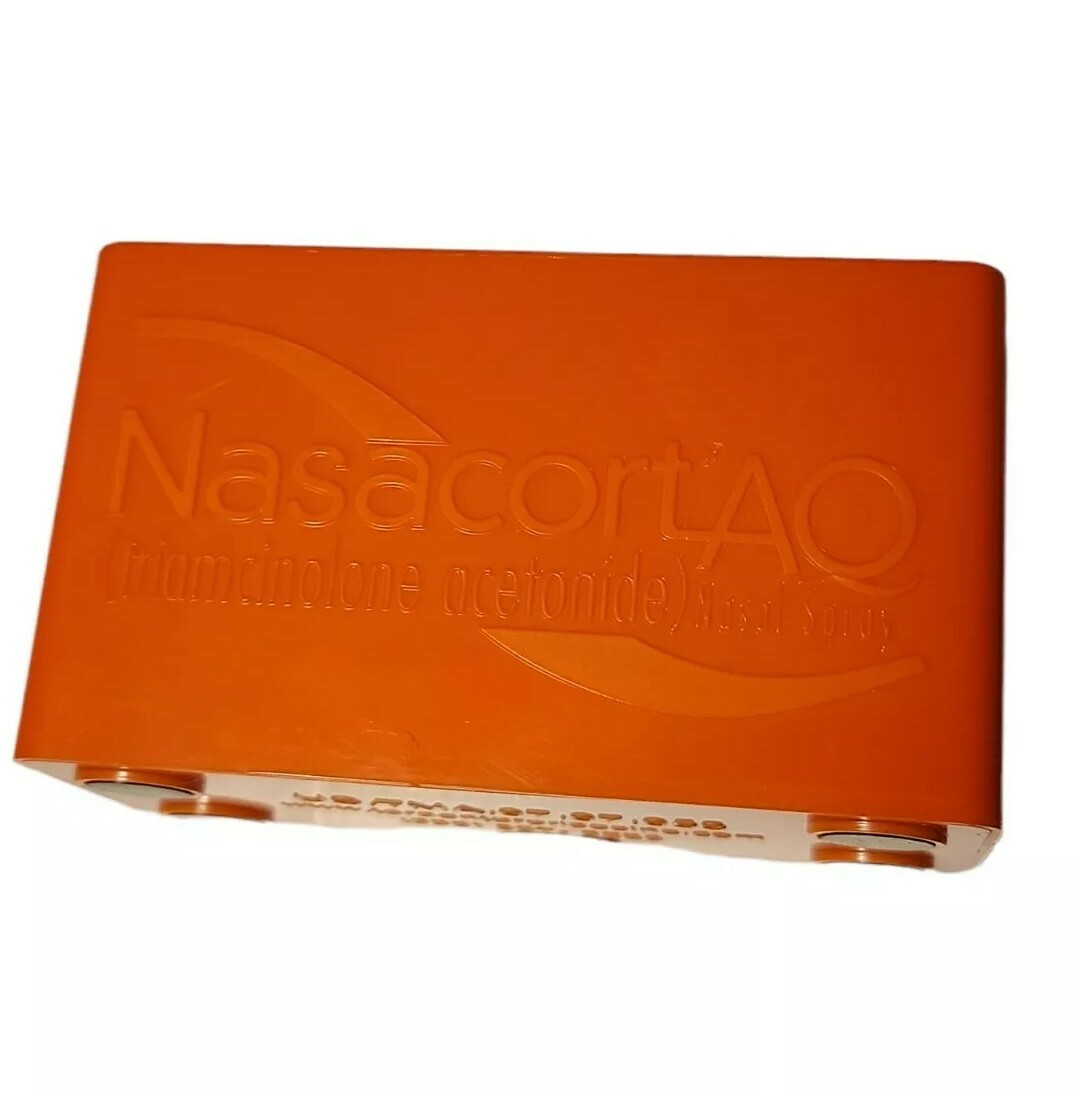 RARE Vintage NASACORT AQ Orange Business Card Holder Drug Rep Promotional