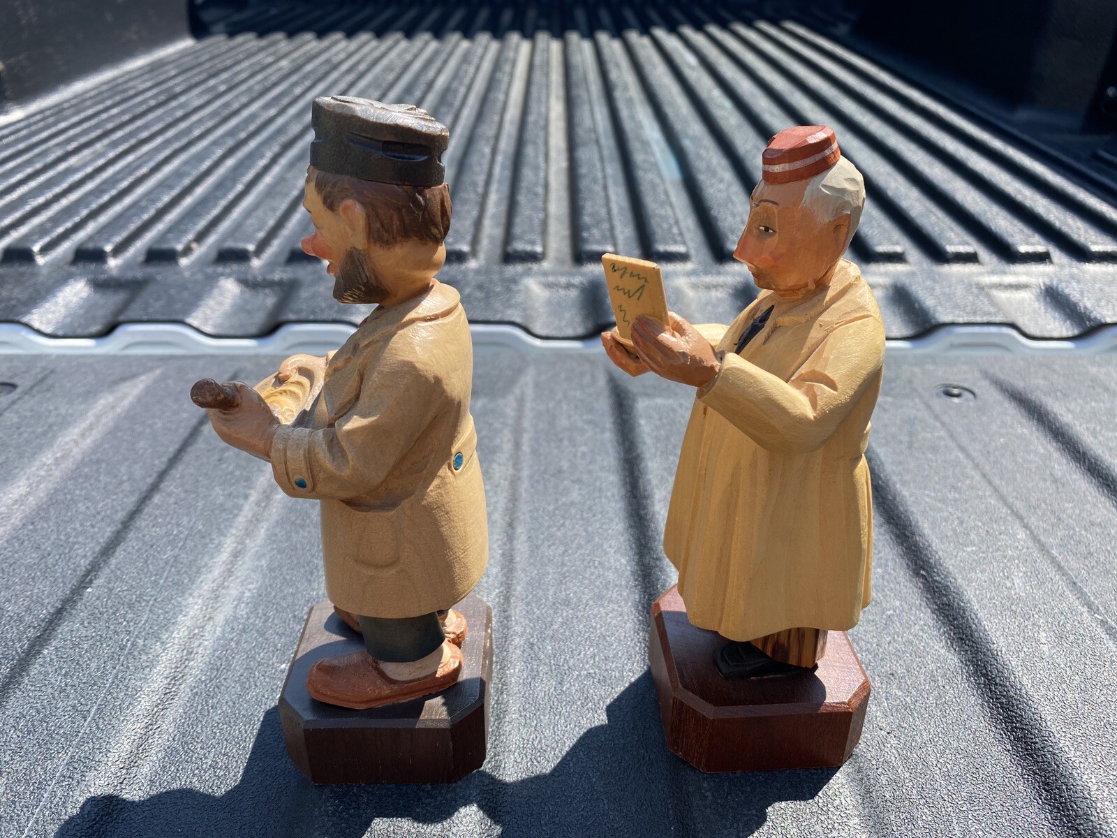RARE Vintage Anri Italy Hand Carved Wood Pharmacist Figurines w Labels