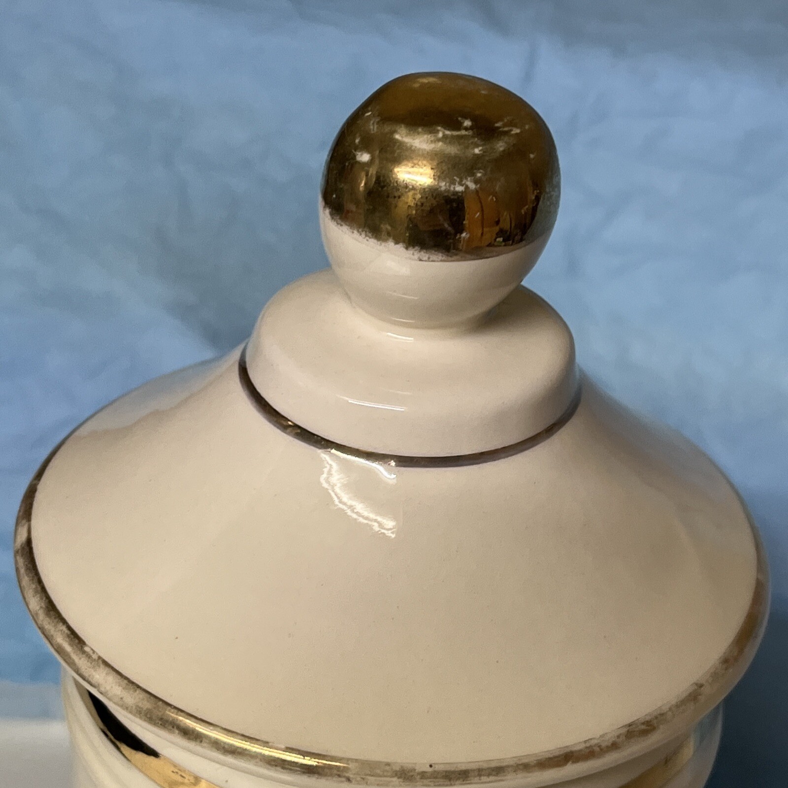 Radix Verat Vir Pharmacy Jar Multicolor Detail Ceramic Apothecary Canister Lid