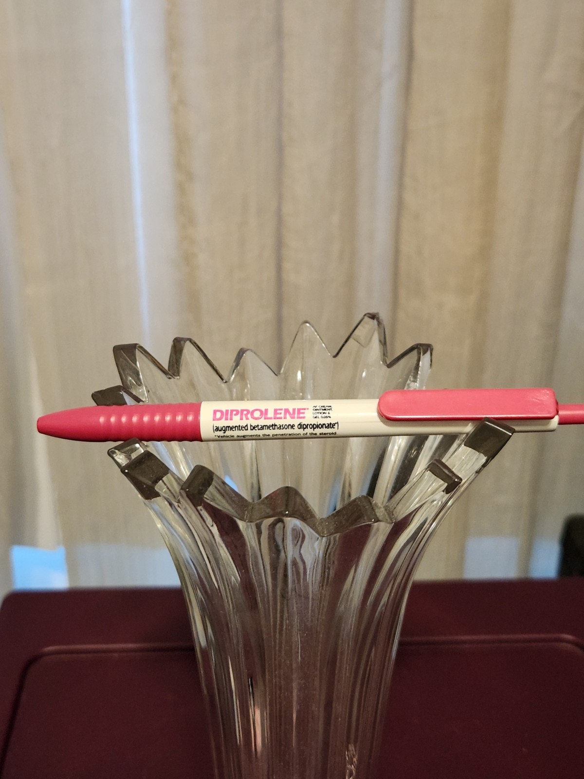 Diprolene Pharmaceutical Drug Rep Ink Pen Collictible Vintage Pink White- Works