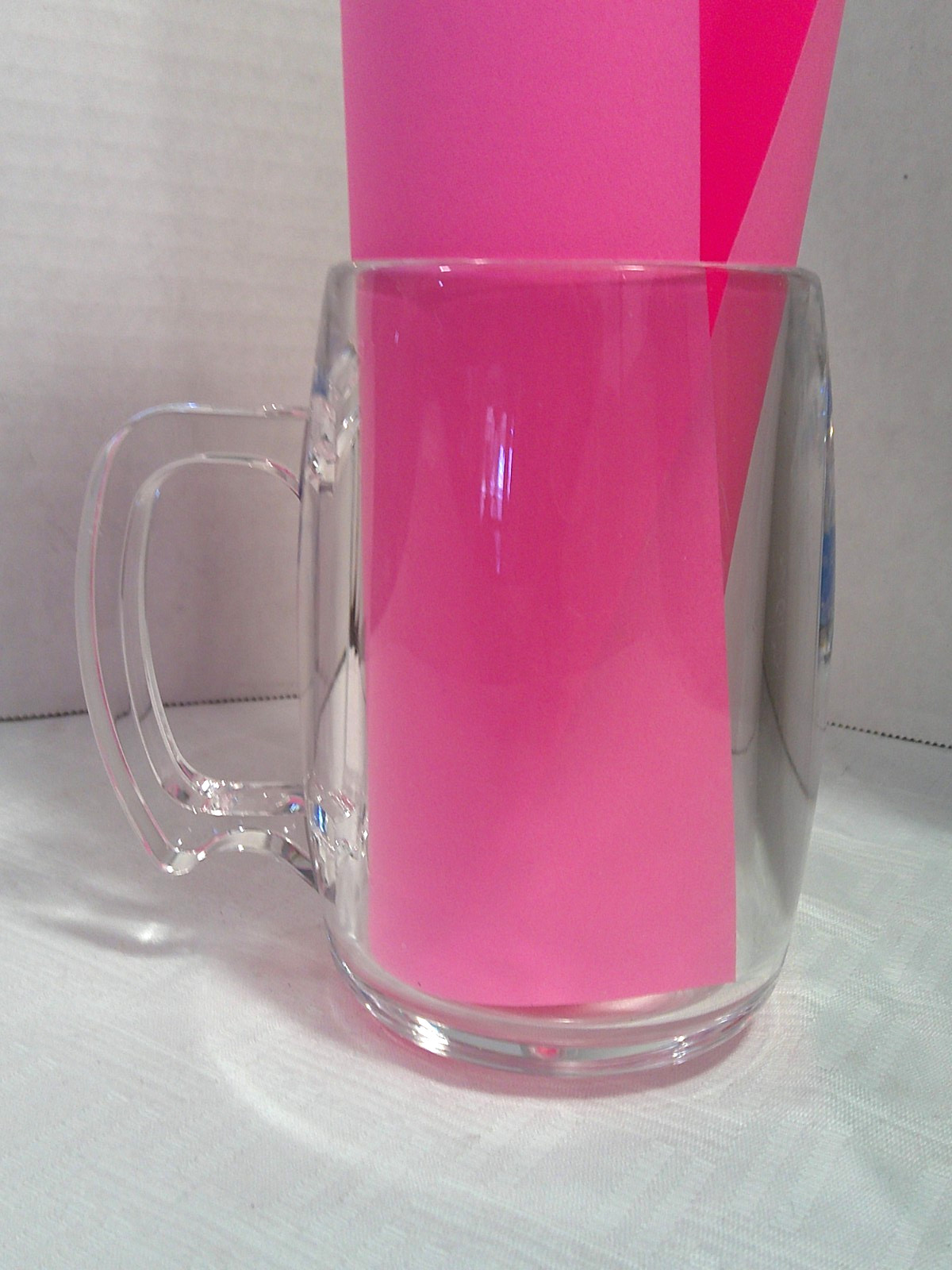 Drug Rep Promo Mug, Micardis Tablets, Clear Plastic, 5″ High, Made in USA