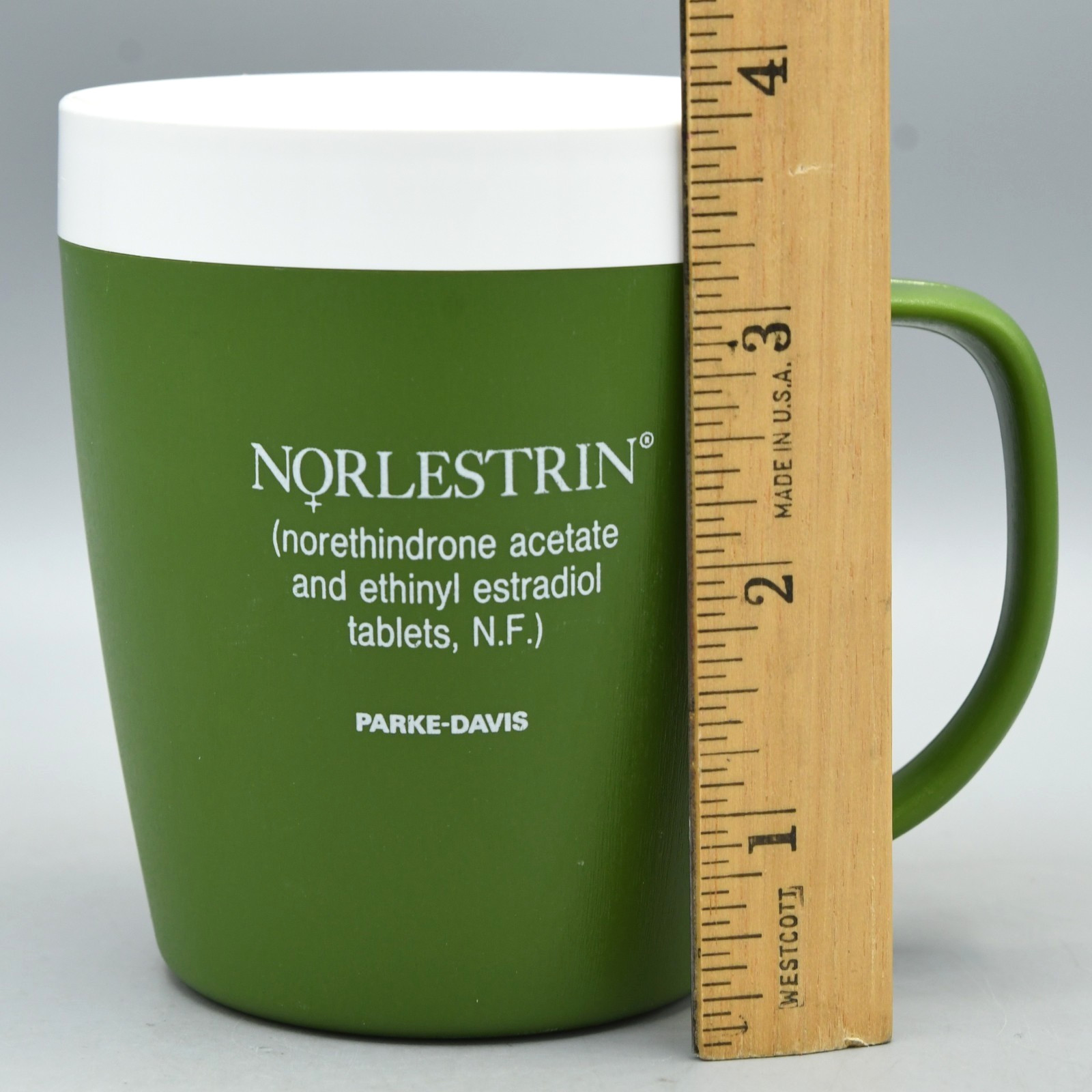 Norlestrin Cup Vintage 1970s Parke Davis Pharmaceutical Birth Control Pill Promo