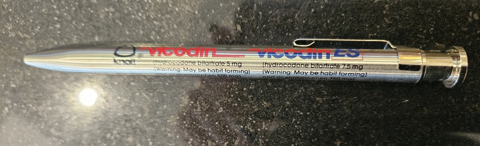 Vicodin ES Hydrocodone Bitartrate 5 / 7.5 mg Pharmaceutical Vtg Promotional Pen