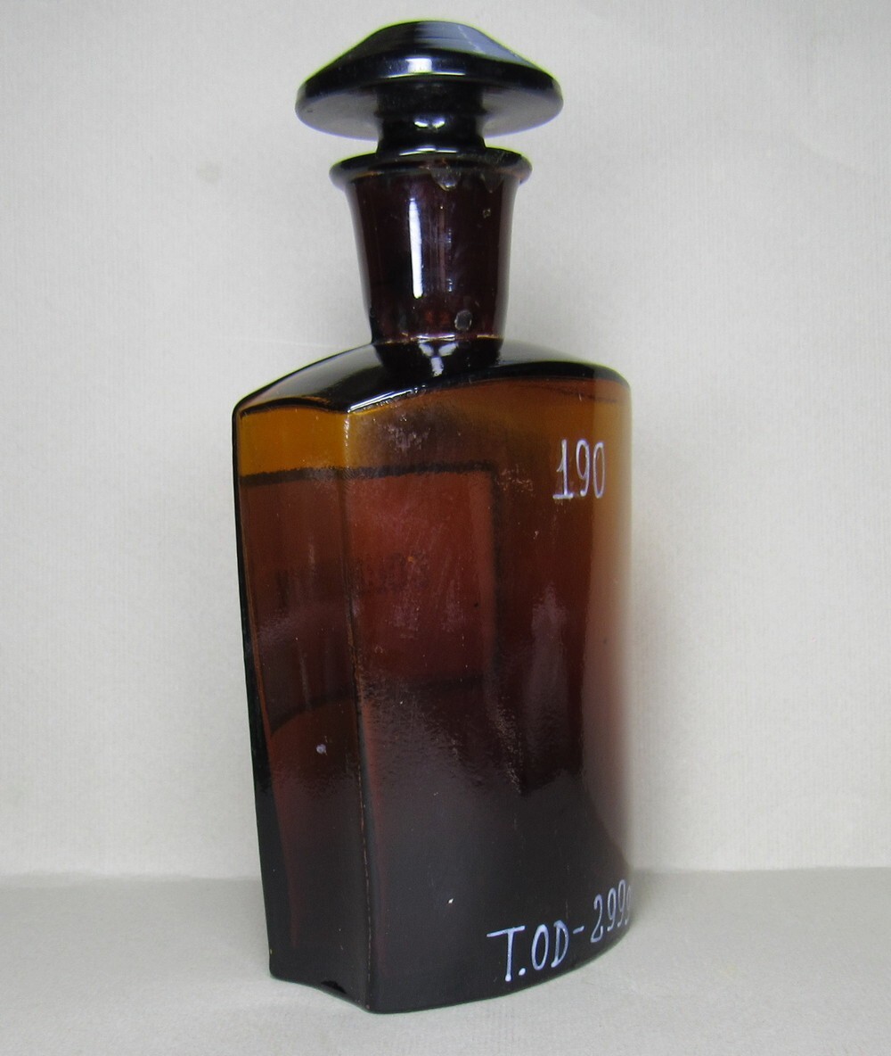 Vintage Medical Science Glass Bottle COLLODIUM ,Amber color,Germany №14727