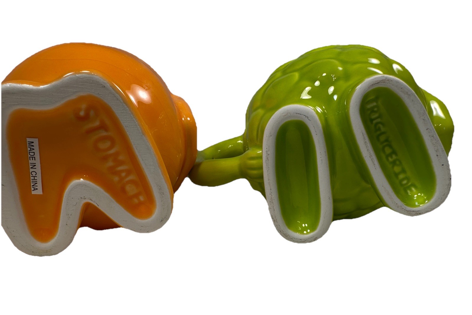 Actors Pharmaceutical Promo Triglyceride & Stomach Ceramic Mugs Green/orange