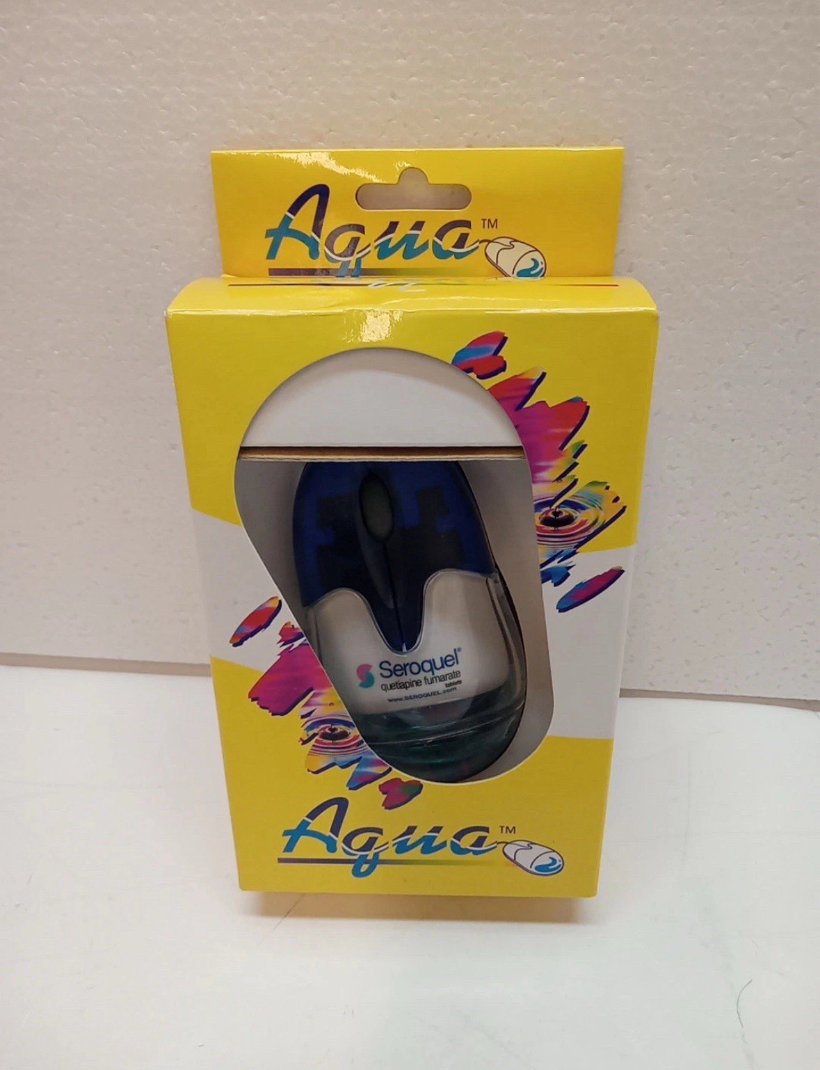 Vintage Seroquel Pharma Drug Rep Aqua Computer Mouse Collectible – RARE