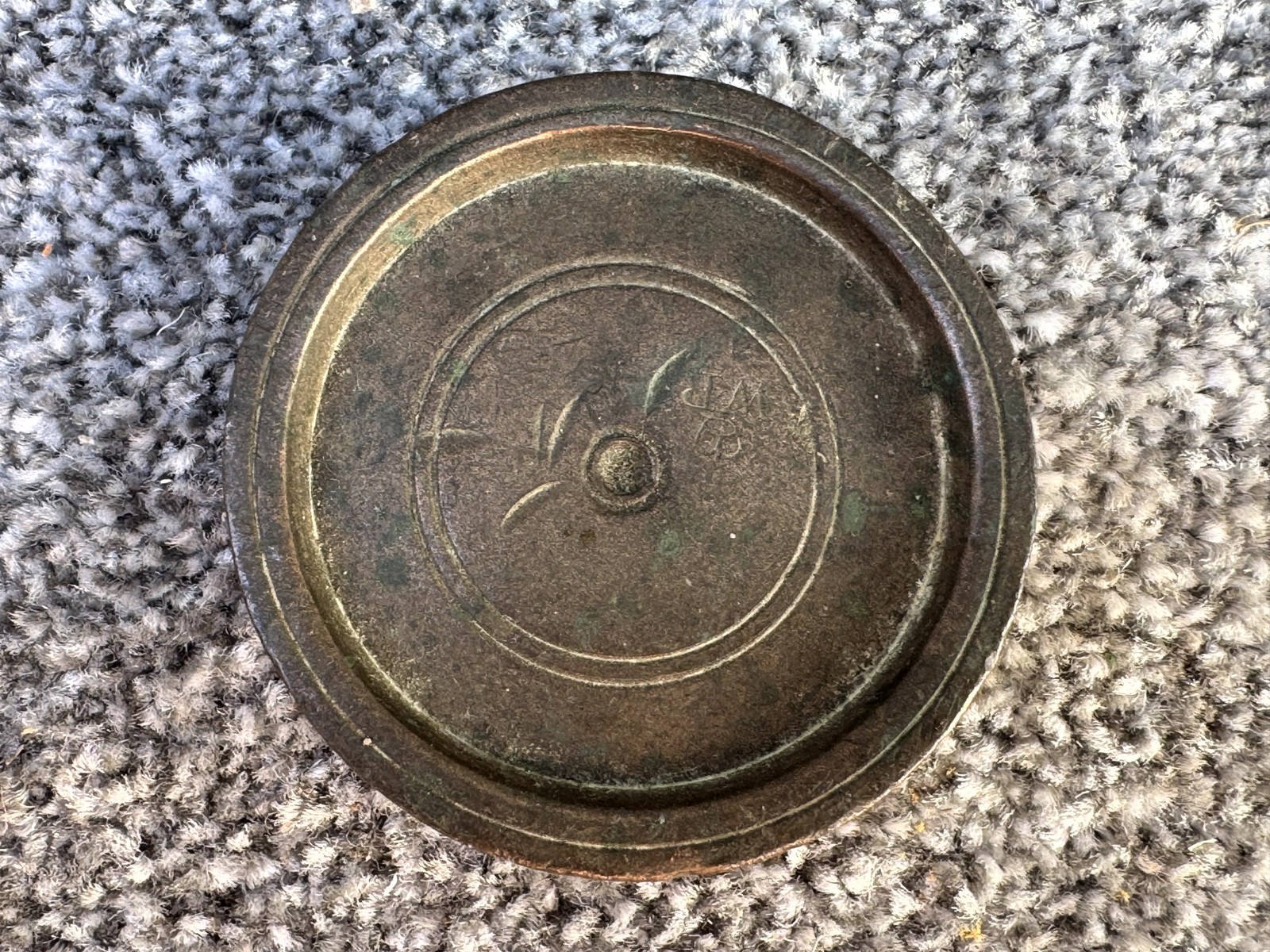 ANTIQUE BRASS WEIGHT VERY RARE PRE WILLIAM III VERI MARK 1700’S !! SCALE