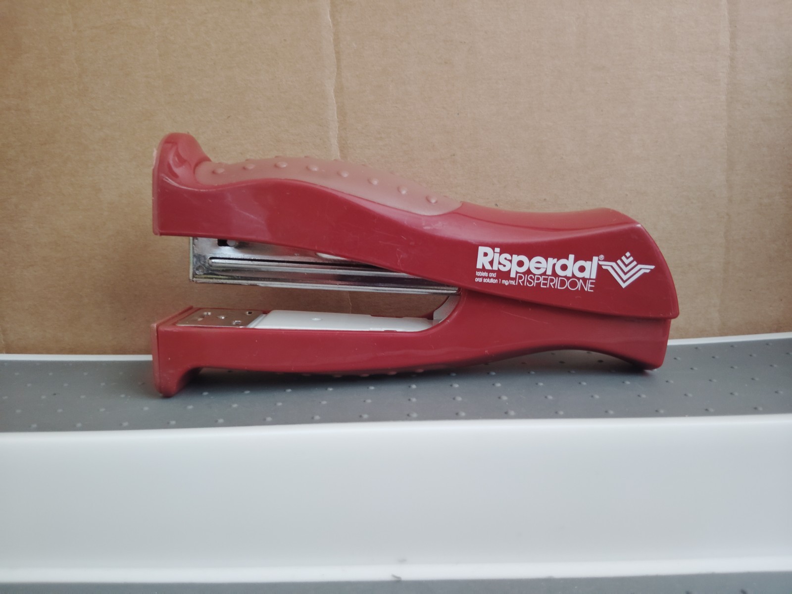 Risperdal Stapler with Comfort Grips Drug Rep Pharmaceutical Promo Advertising