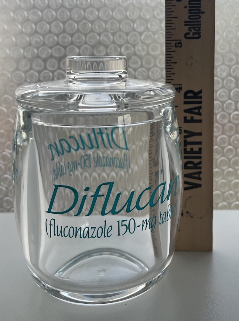 Pharma Swag Diflucan Jar With Lid Plastic Pharmaceutical Promo Item Desktop