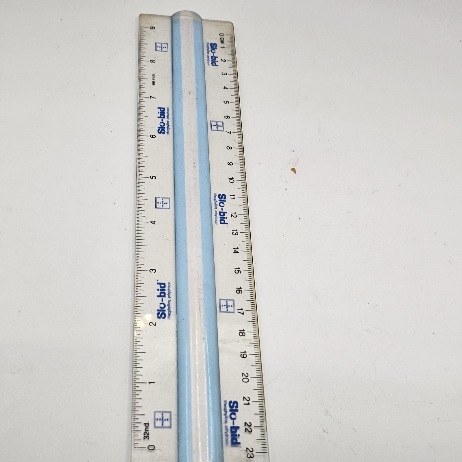 Vintage Slo-Bid Theophyline Pharmaceutical Salesman Drug Rep Clear Ruler
