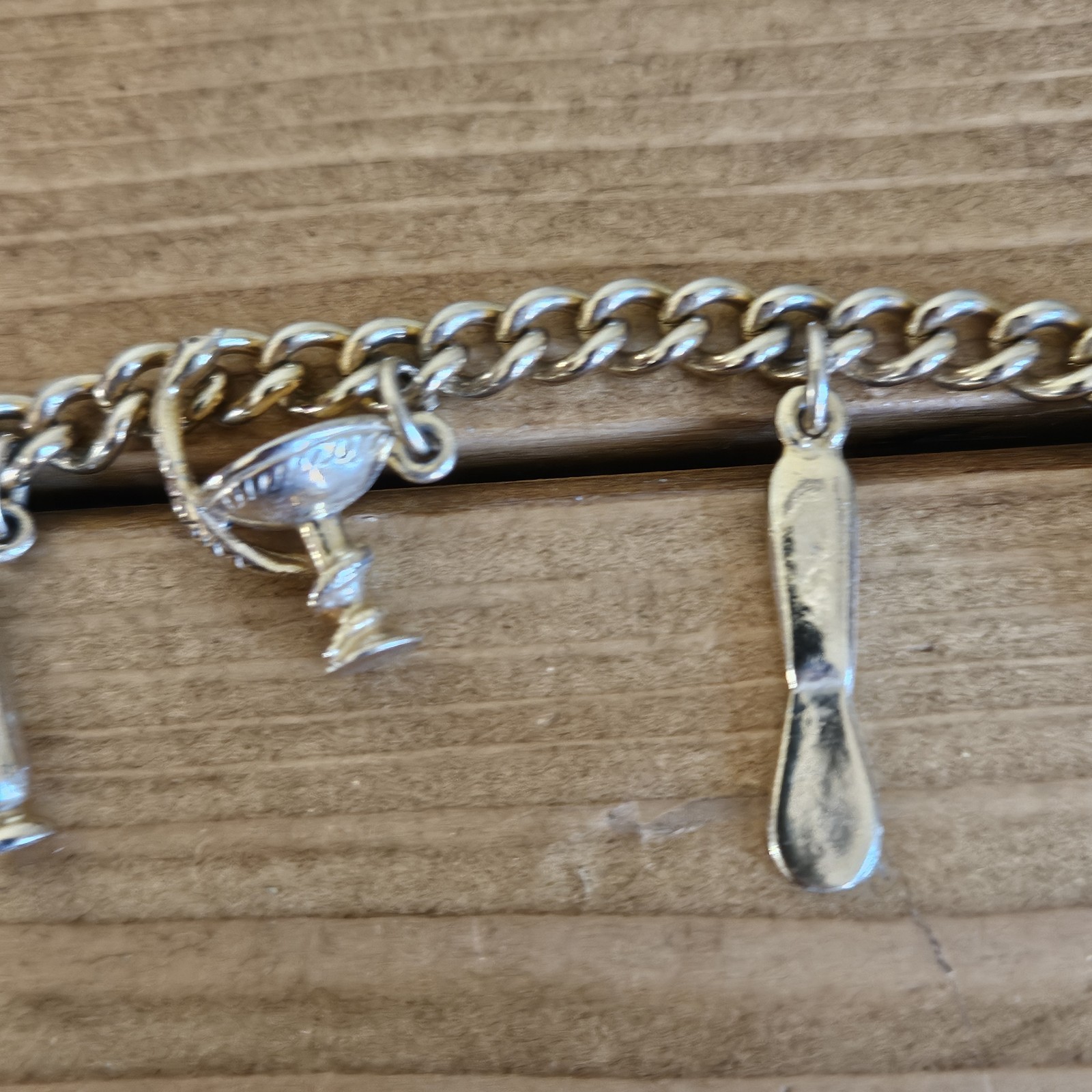 Pharmaceutical~Pharmacist Brass Gold Tone Bracelet~with 7 Charms