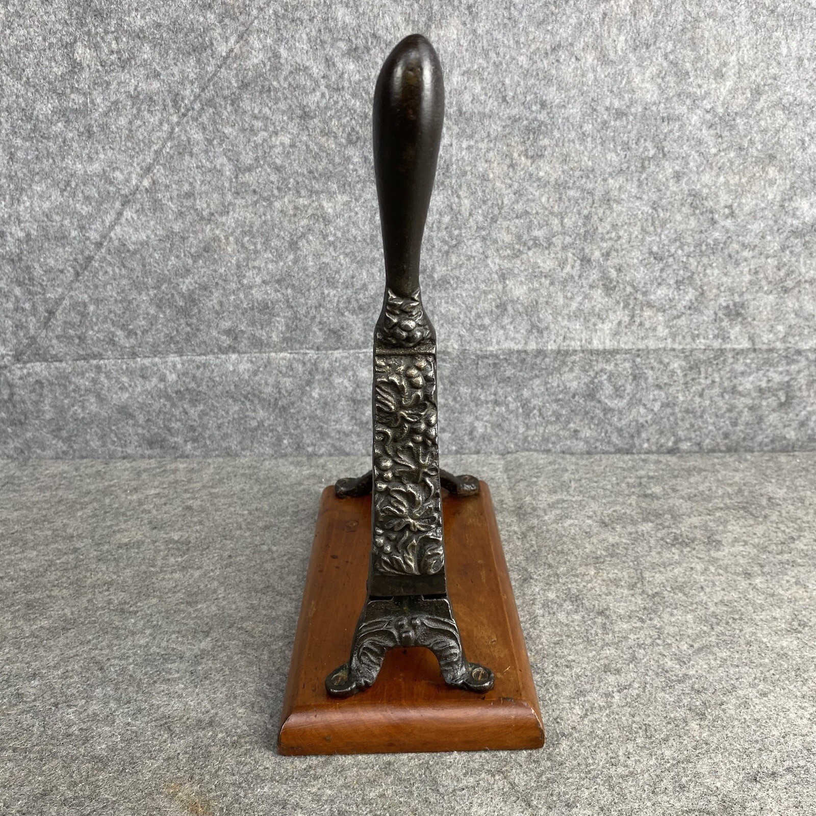 Apothecary Medical Cork Press Mounted on Wood Plinth Antique