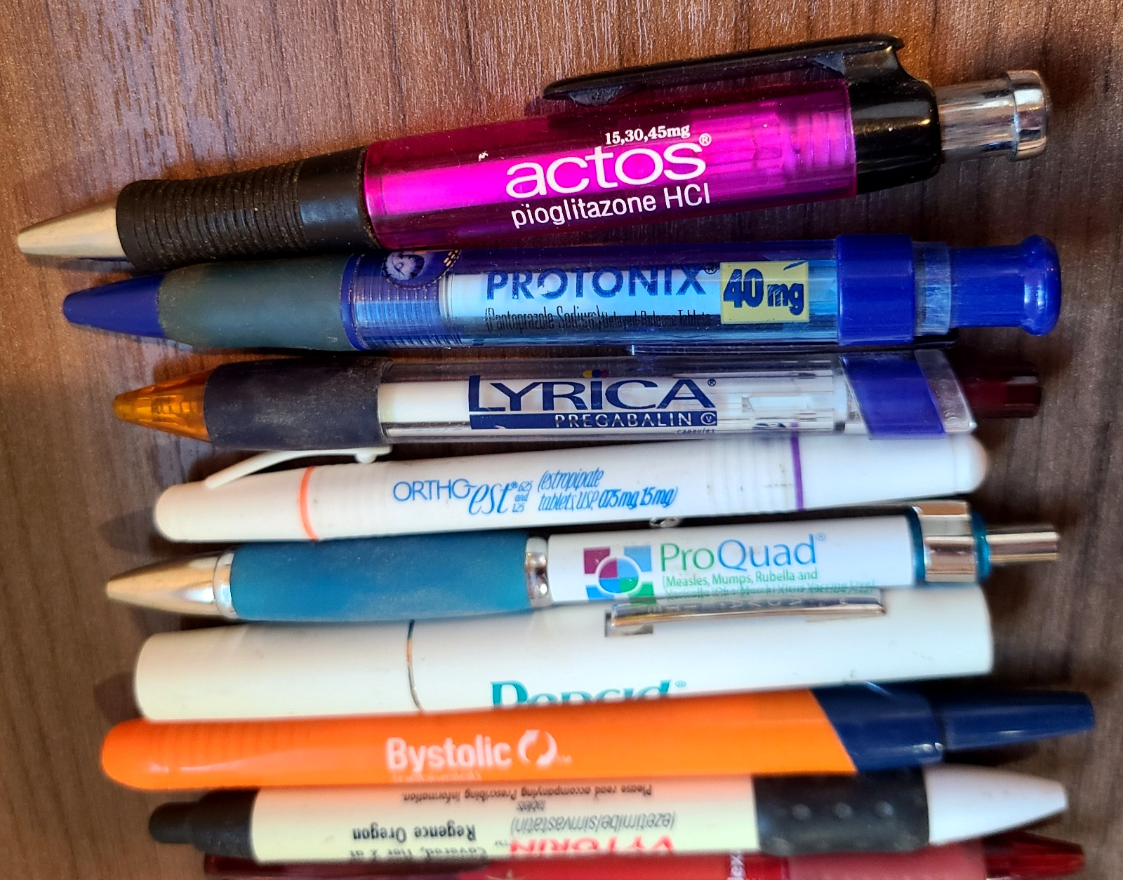Drug Rep Lot PENS Pharmaceutical Promo Lexapro Ambien Prevacid Bystolic ProQuad