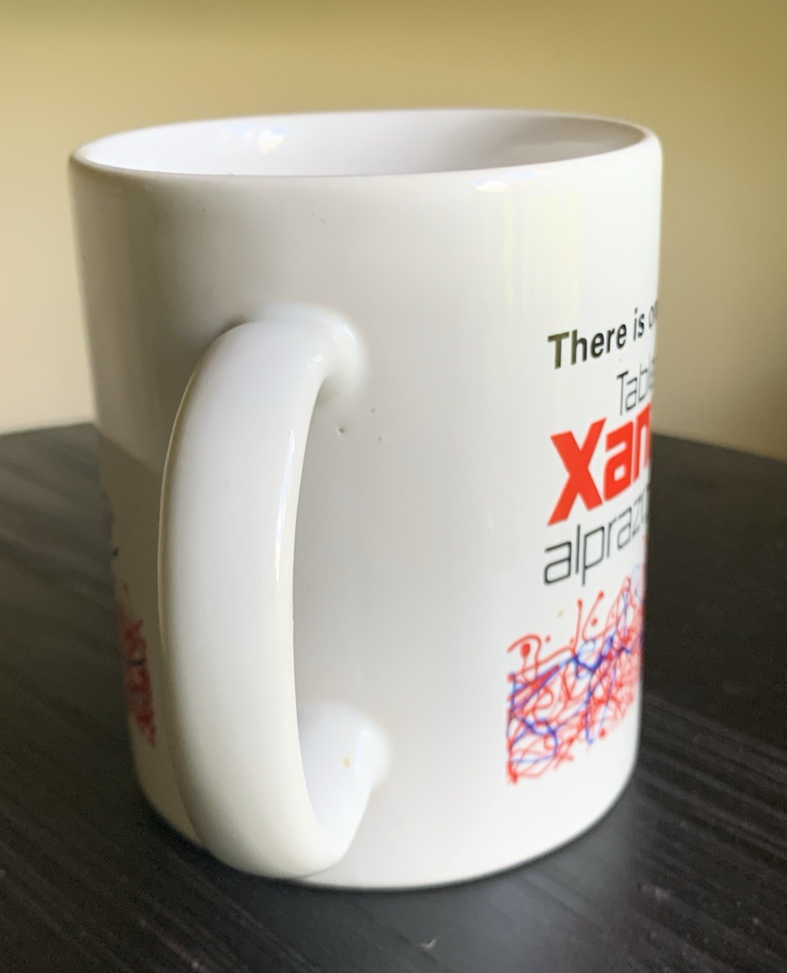 Xanax Mug Ceramic Vintage 1990’s Pharmaceutical Advertising Tablets Alprazolam