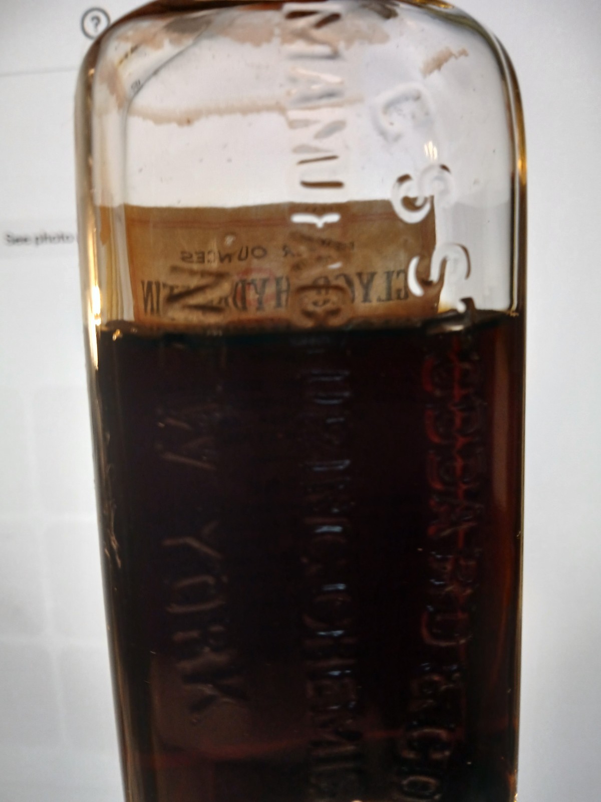 BW – 1930’s GS Stoddard Glyco-Hydrastin New York 5 1/2″ Clear Medicine bottle