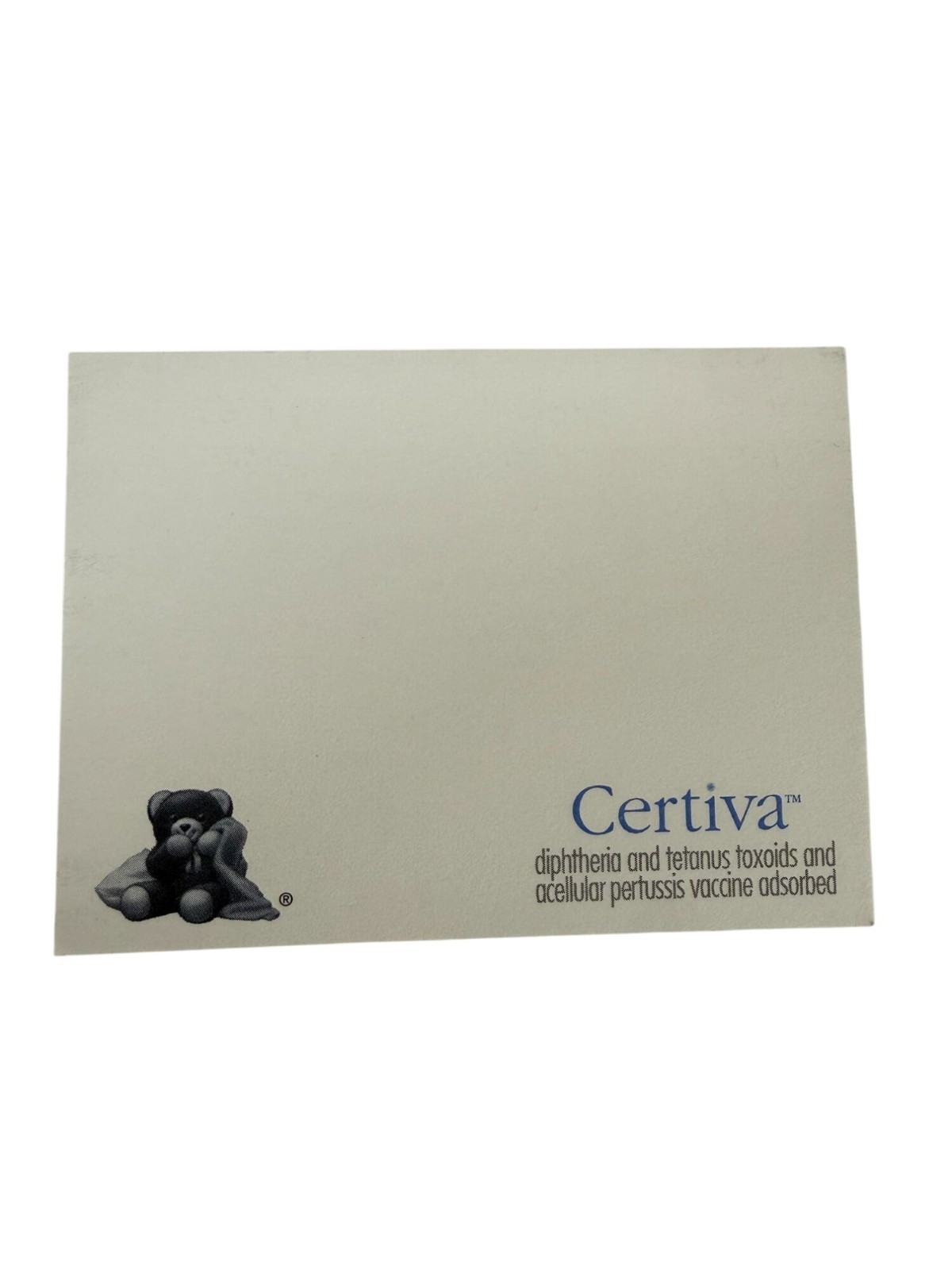 VTG Certiva Vaccine Branded Paper Pads Pharmaceutical Drug Advertising Promo