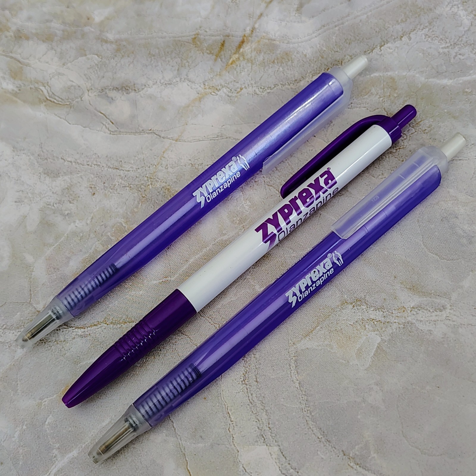 Lot Of 3 Zyprexa Pens Drug Rep Pharmaceutical Promo Medical Advertising