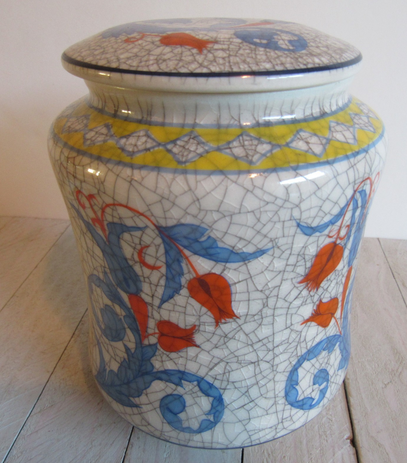 vtg Apothecary Pharmacy Jar Hirudo Decora American Leech Ceramic OMC Japan