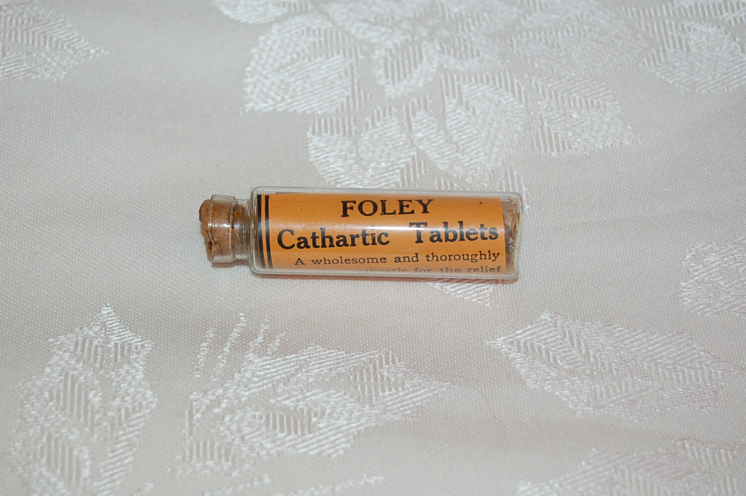 Vintage Drug Store Pharmacy Foley Cathartic Tablets Cork Top Bottle
