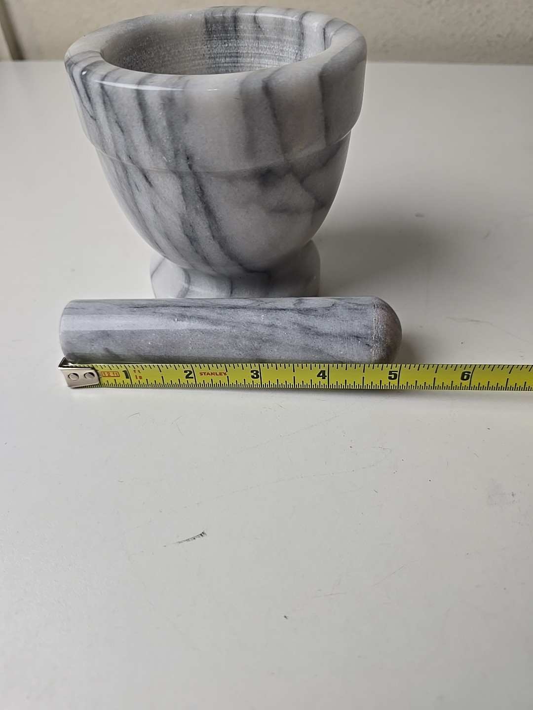 Marble Footed Mortar & Pestle Apothecary Pharmacy Medicine Herb Spice Grinder 4″