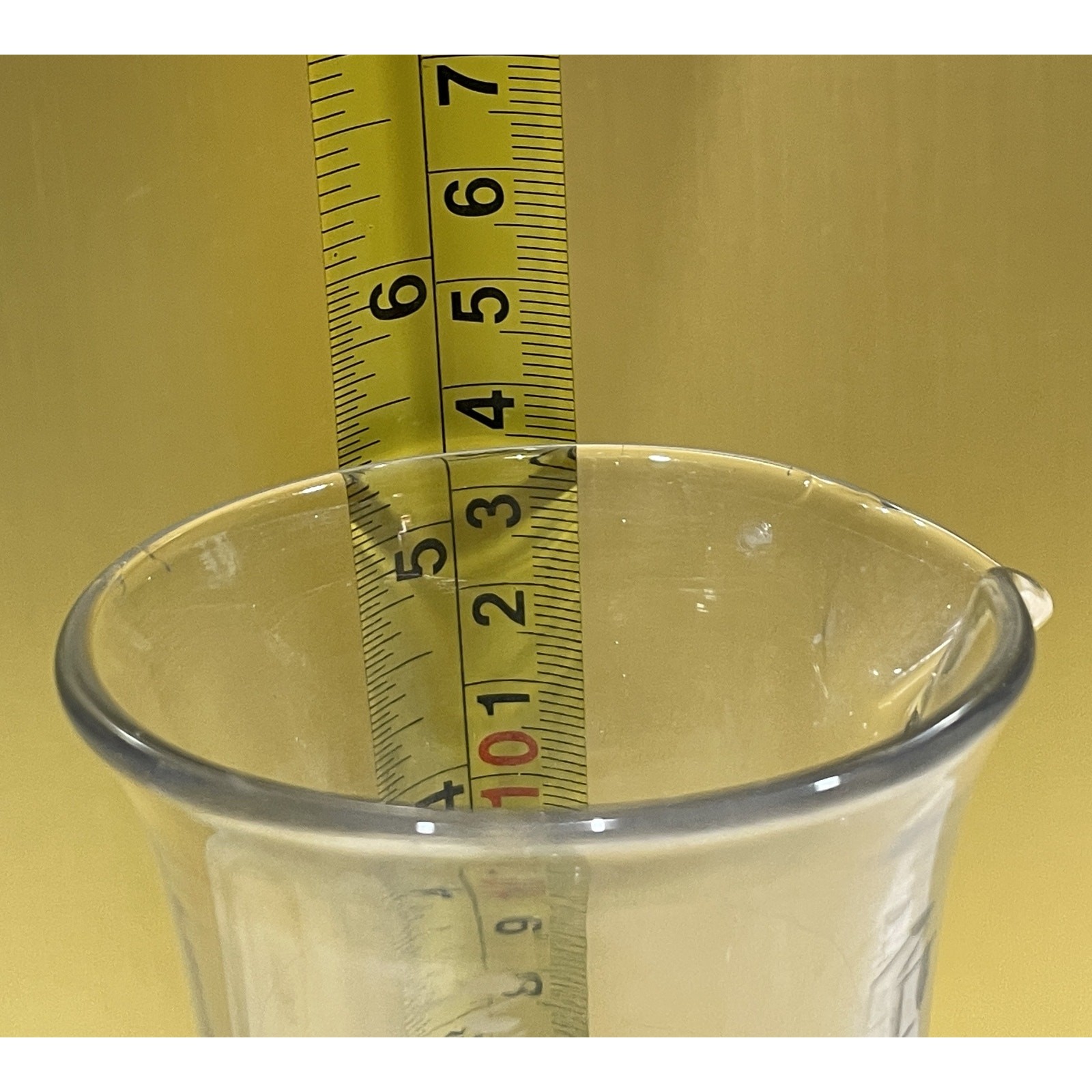 Vintage Apothecary Glass Measure Beaker Etched Ounce and Dram Symbols EUC