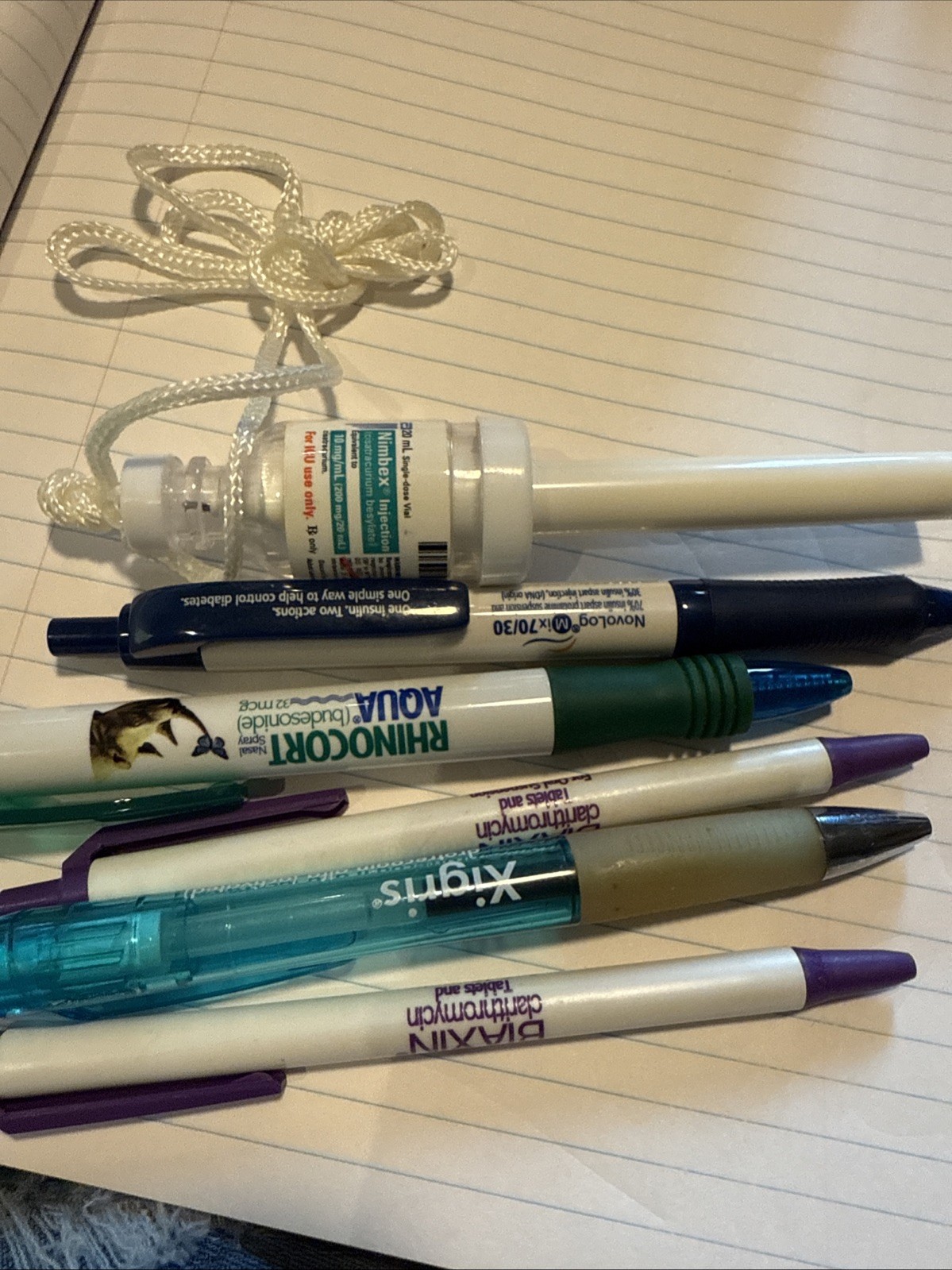 6 Drug Rep Pens Pharma Advertising Xigris Biaxin Nimbex Rhinocort Novalog