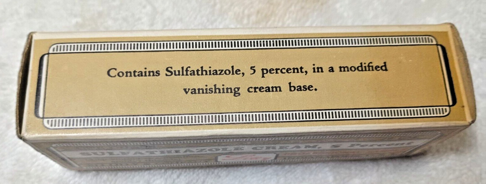 Lilly Sulfathiazole cream professional sample EMPTY BOX DRUG STORE Advertising