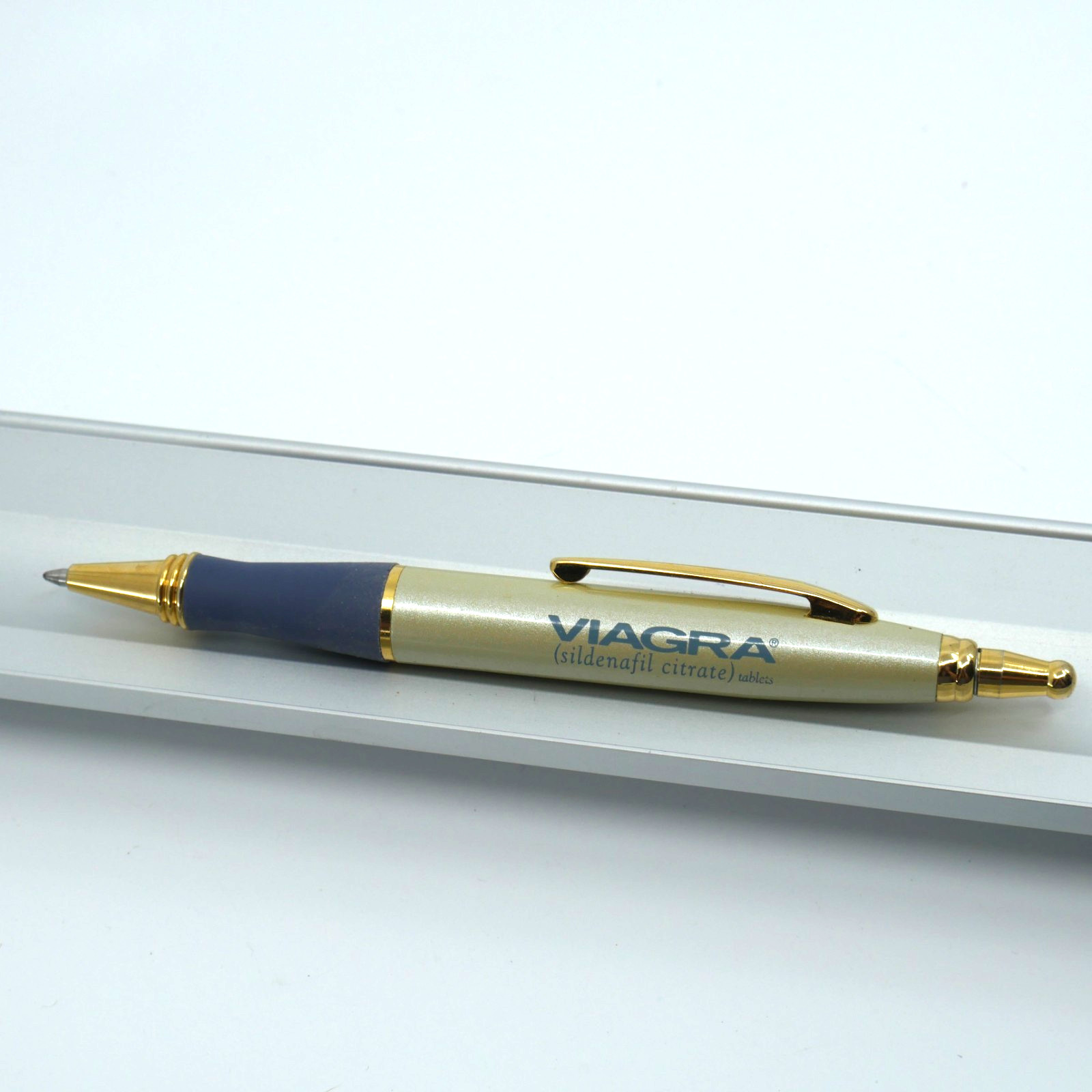 Vintage VIAGRA click gold Drug Rep Pharmaceutical Advertising Pen Metal