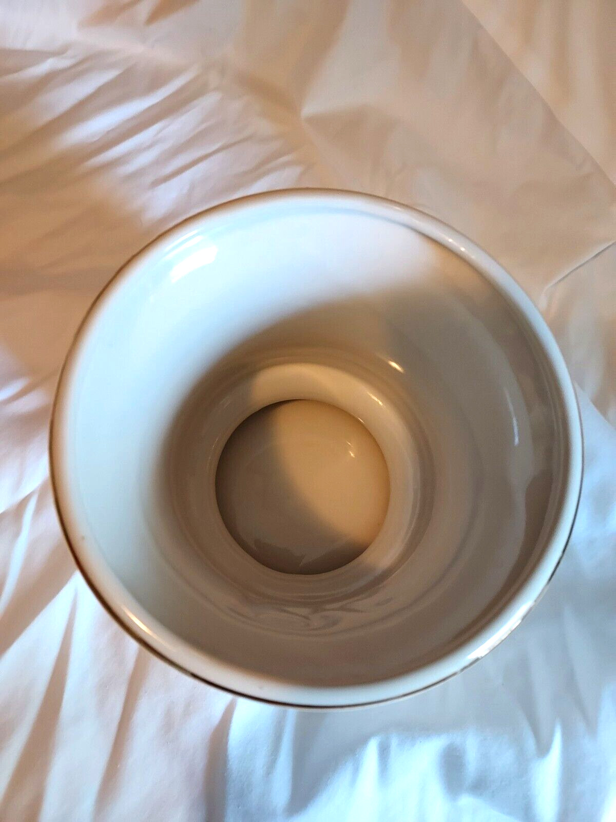 LARGE Ceramic Rx Mortar by Blair Cream And Gold Trim 6″ Fantastic Display Item