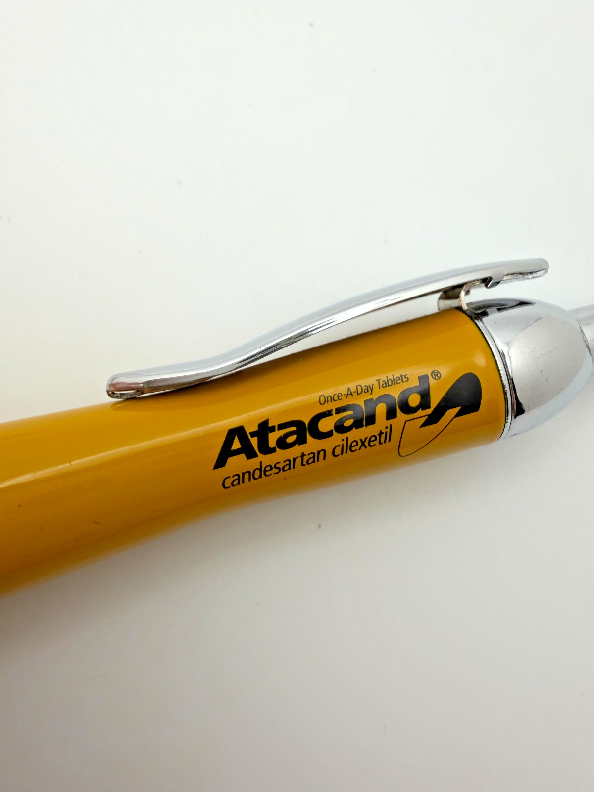 Atacand Heavy Metal Drug Rep Pen (tested & working) Grip Damaged Rough