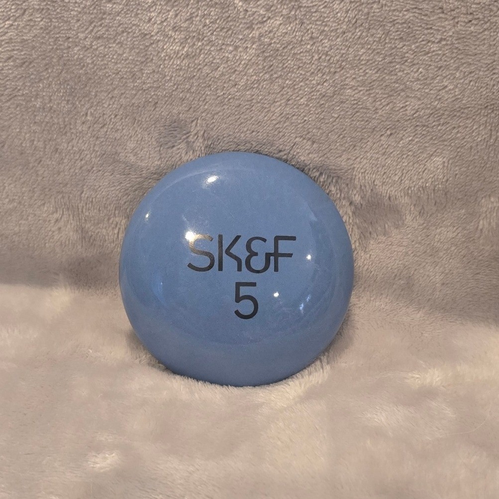 Vintage SK&F 5 Blue Ceramic Dome Paperweight Smith Kline French Desk Accessory