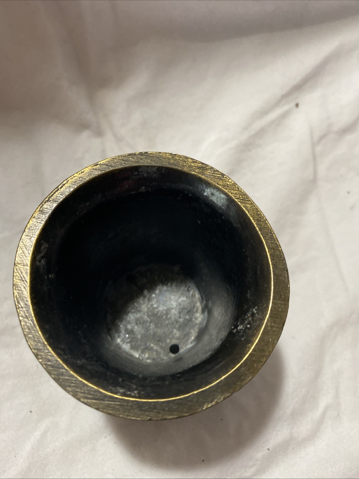 VTG Cast Brass 2-1/2″ Mortar Pharmacy Rx Pharmacy Museum Louis J Dufilho Jr-EUC