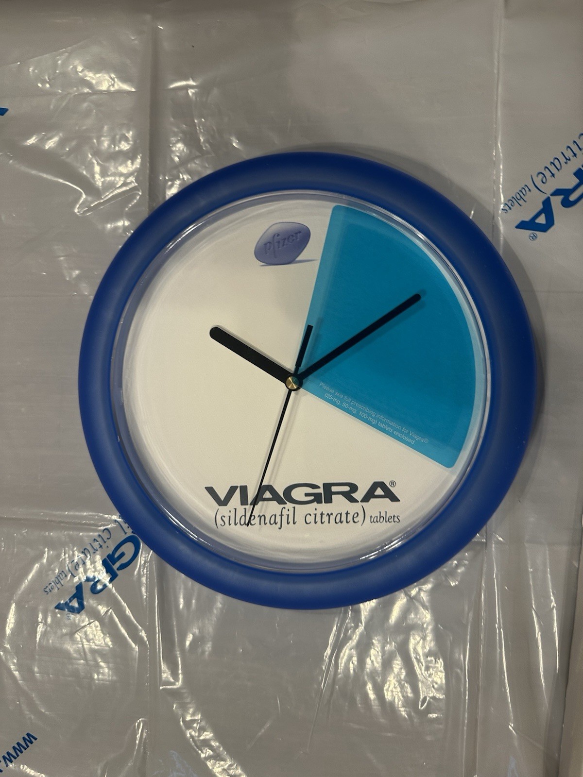 Rare Viagra Blue Pill Wall Clock Promotional Pharmaceutical Pfizer