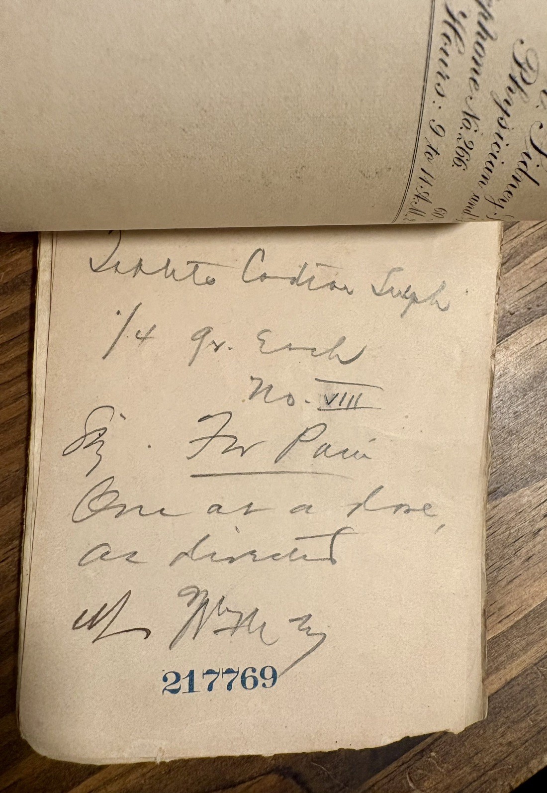 Antique prescriptions April 1900: Chloroform, Codeine, Wine, Lithium etc.