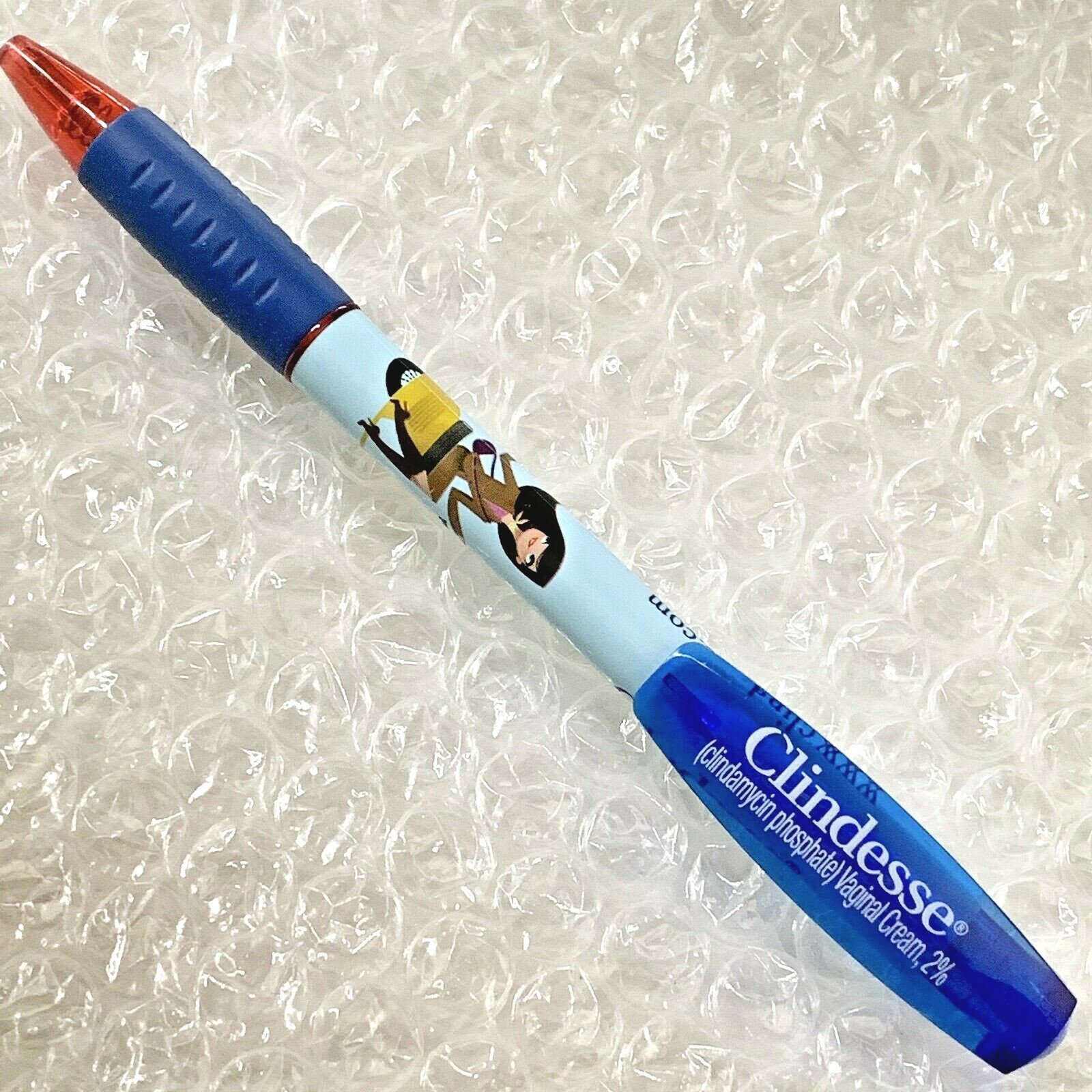 New Clindesse Pharmaceutical Plastic Drug Rep Pen~Girl on Scooter~*VERY RARE*