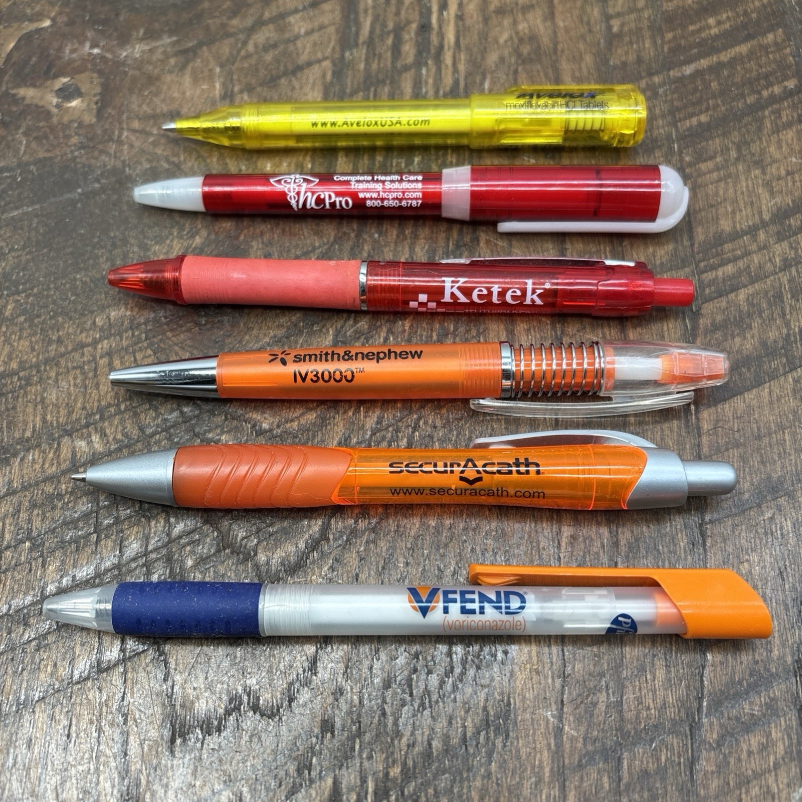 Lot 6 Pharmaceutical Drug Rep Pens Medical, Collectibles, Heavy Metal, Plastic