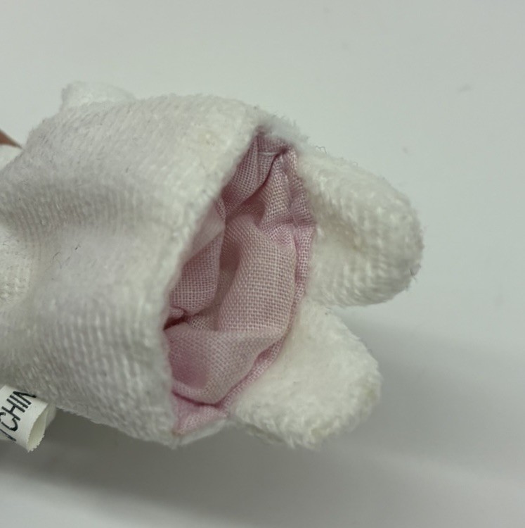 Vintage Bayer Pharmaceutical Company Advertising Logo Bunny finger puppet 4″